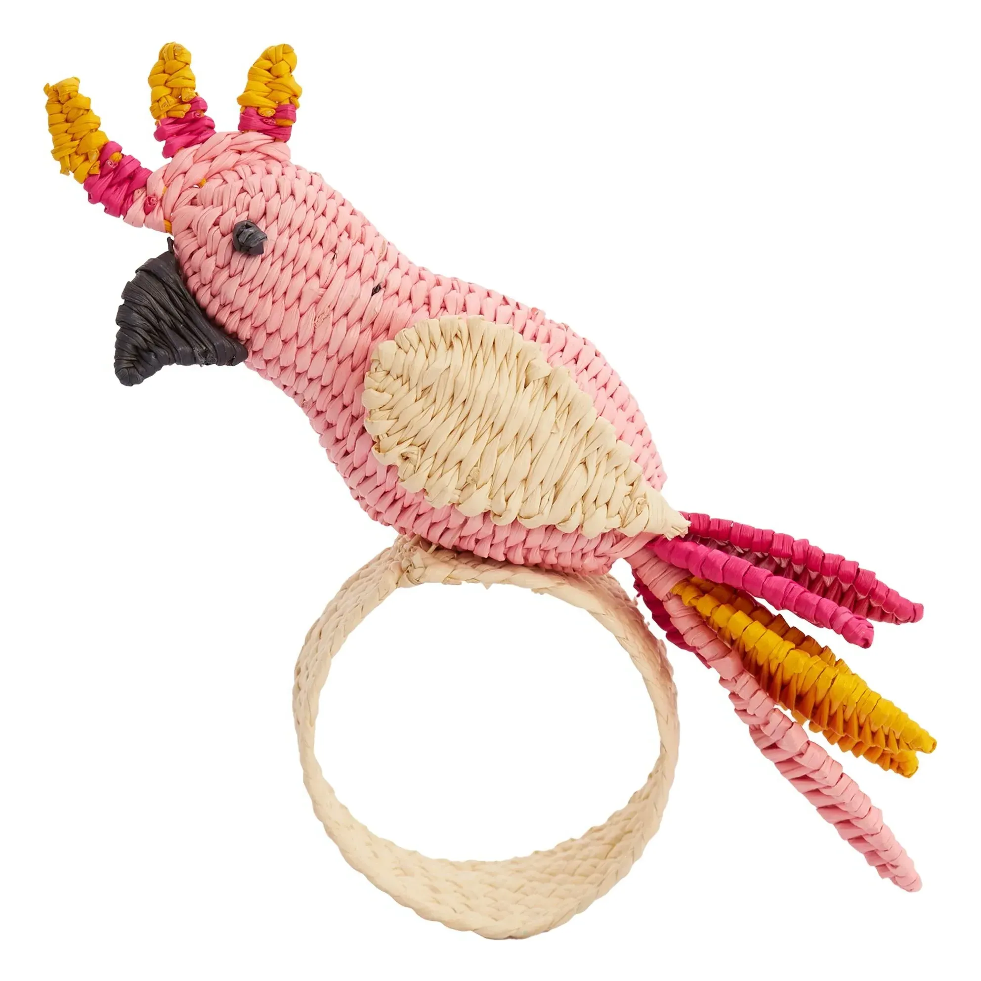 Cockatoo Napkin Ring - Pink, Toquilla Palm product