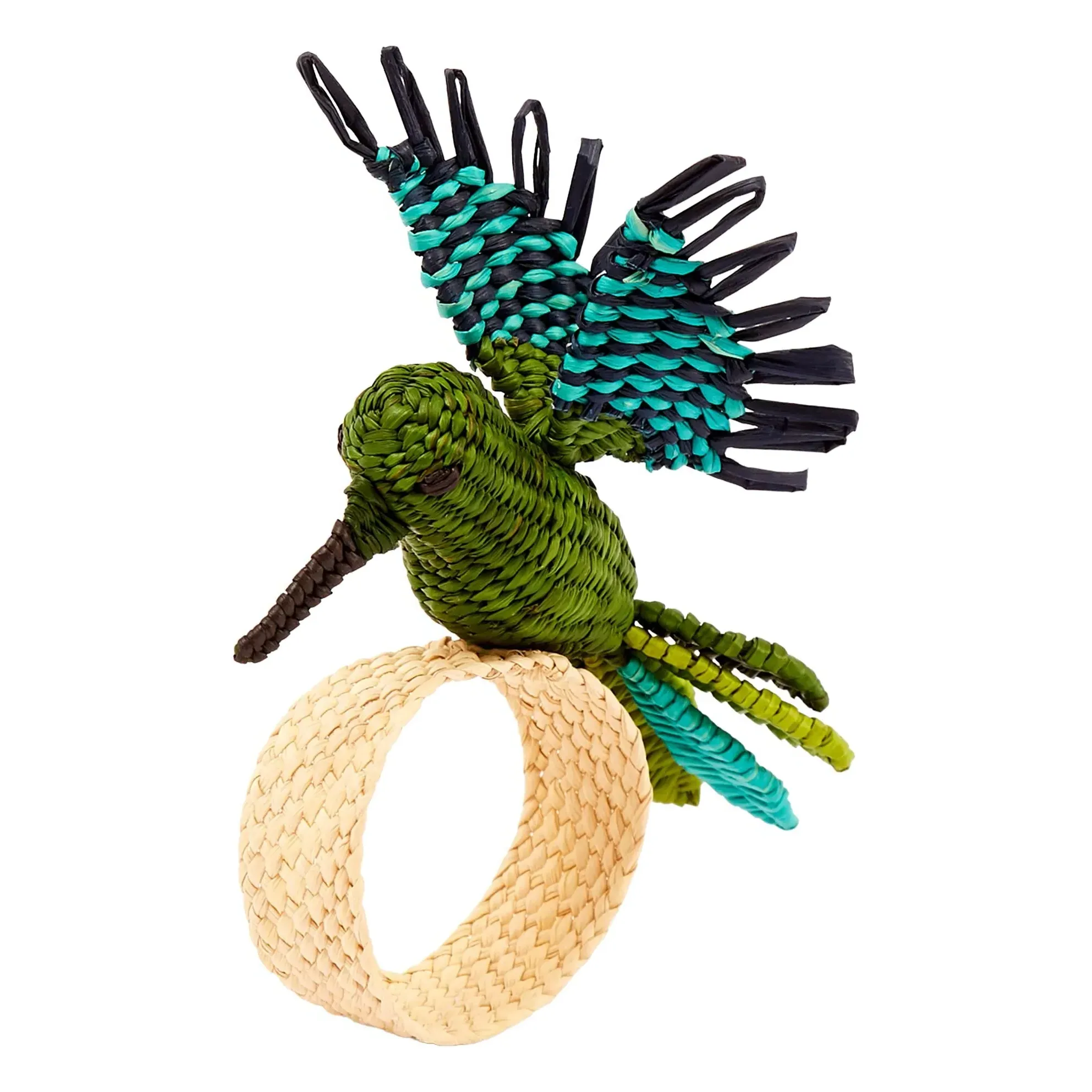 Colibris Napkin Ring - Green, Toquilla Palm product
