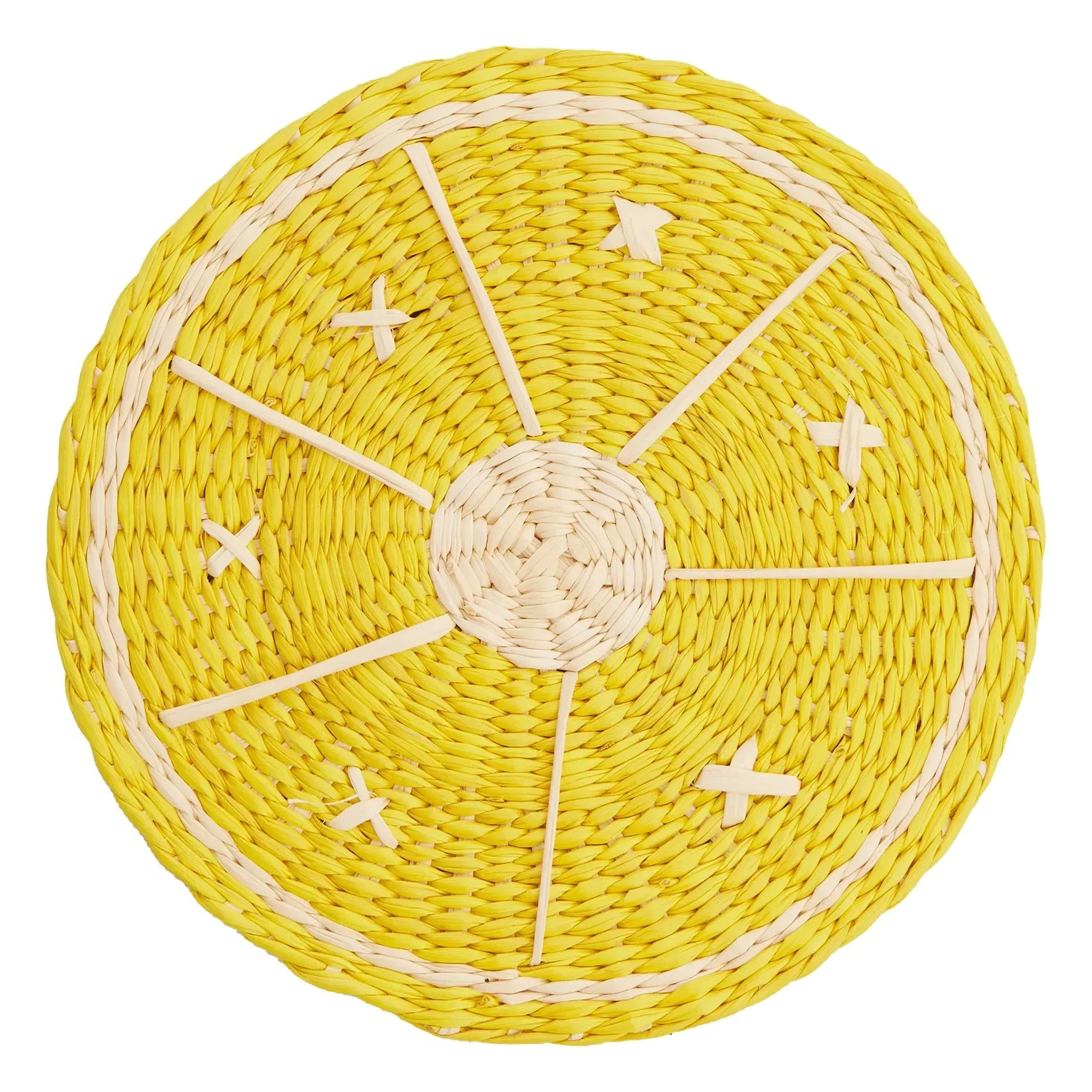 Coro Cora Lemon Coaster - Yellow, Toquilla Palm Fiber product