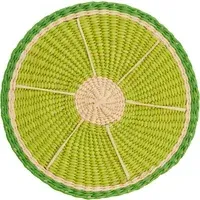 Coro Cora Round Coaster - Green, Toquilla Palm Fiber alternate view