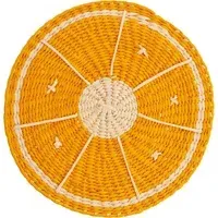 Coro Cora Round Coaster - Orange, Toquilla Palm Fiber alternate view