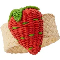 Coro Cora Strawberry Napkin Ring - Red, Toquilla Palm alternate view