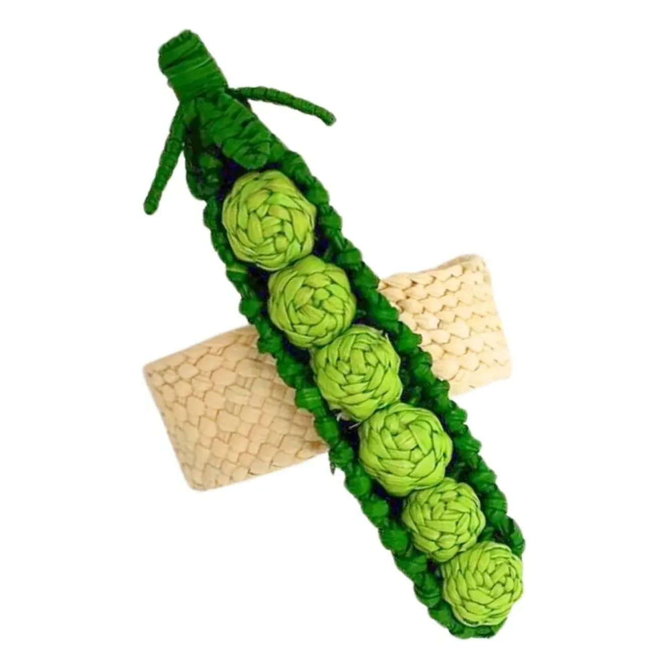 Dots Napkin Ring - Green, Toquilla Palm product