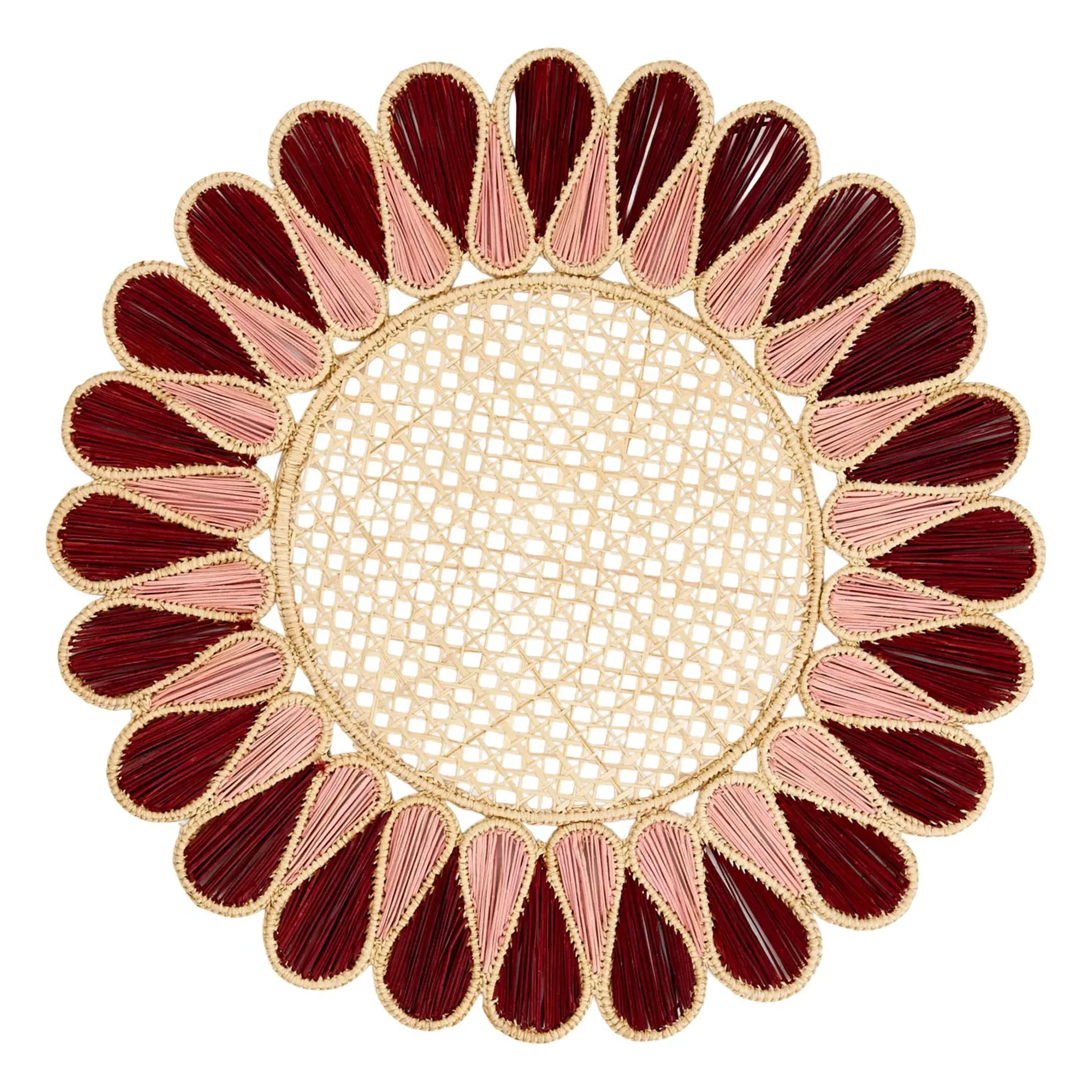 Drops Round Placemat - Pink, Iraca Palm product