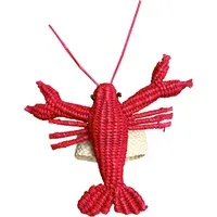 Lobster Napkin Ring - Red, Toquilla Palm alternate view