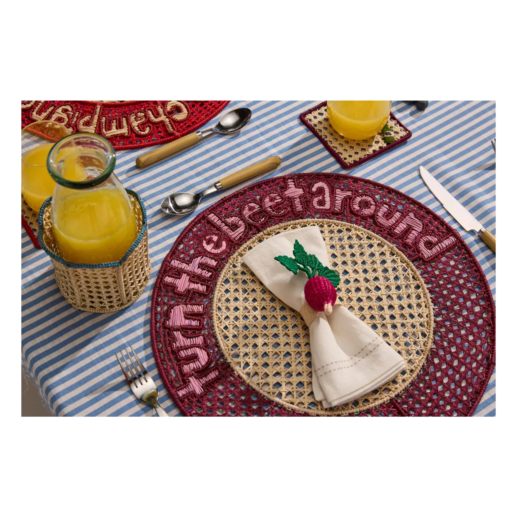 Radish Napkin Ring - Purple, Toquilla Palm alternate view