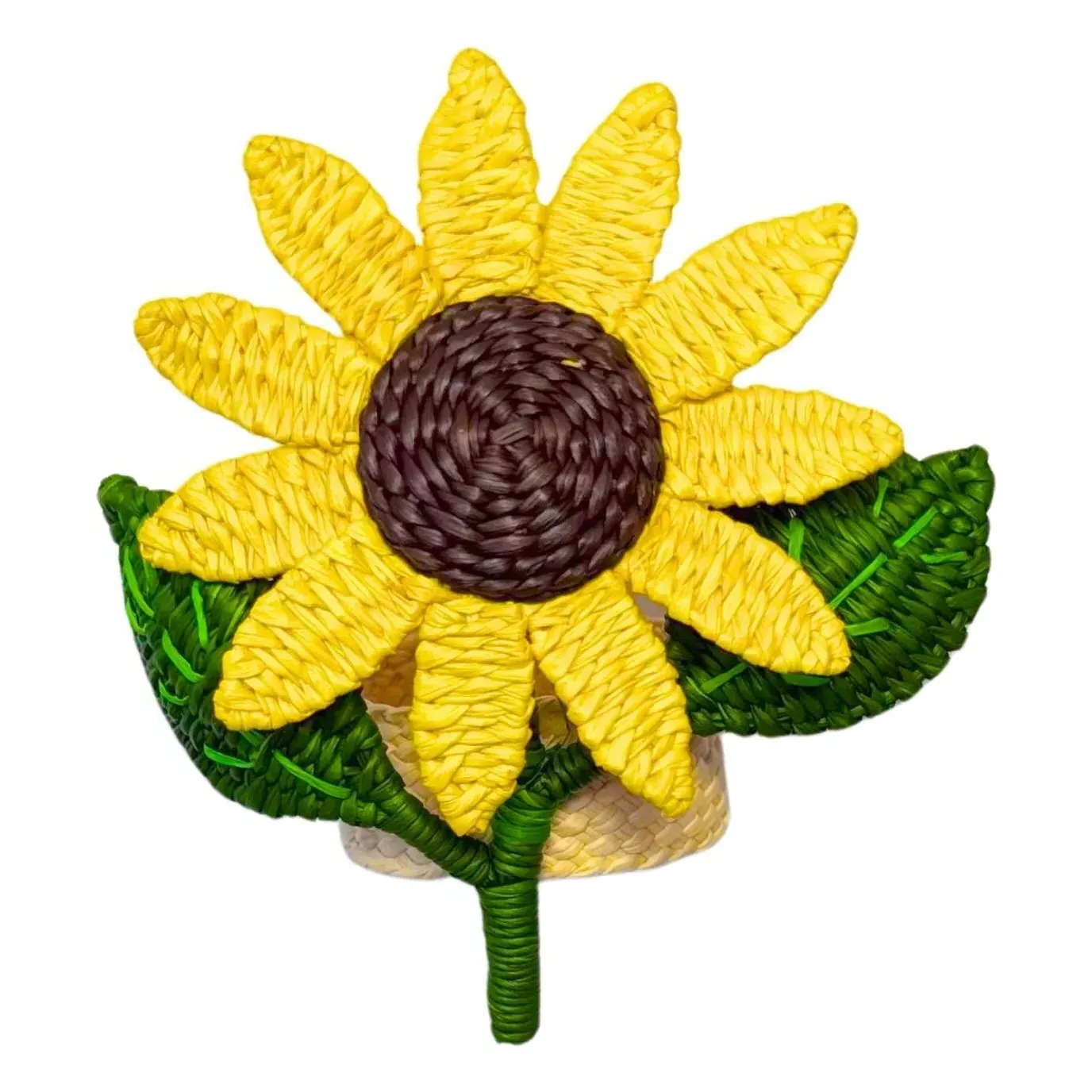 Sunflower Napkin Ring - Yellow, Toquilla Palm product
