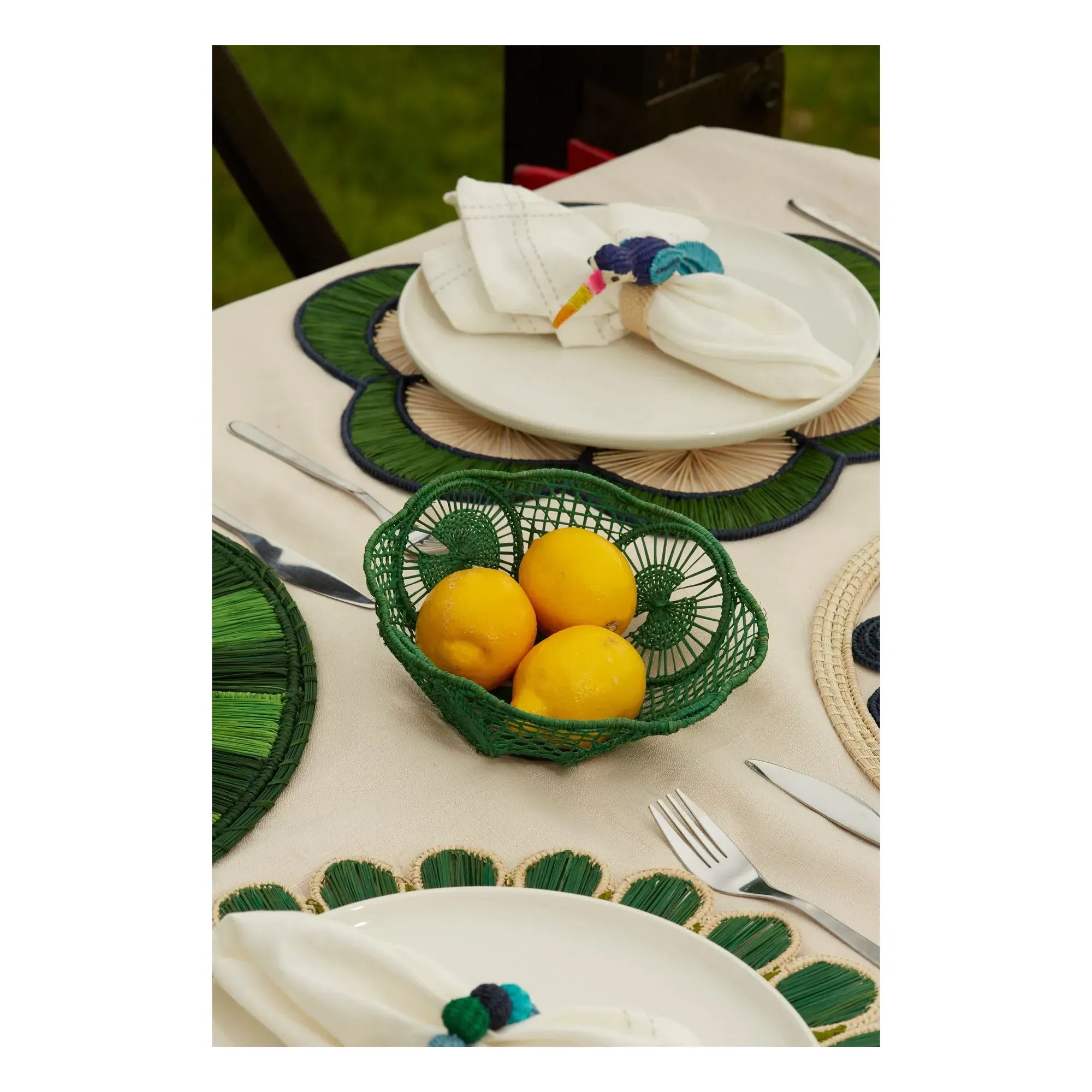 Toucan Toquilla Palm Napkin Ring - Blue alternate view