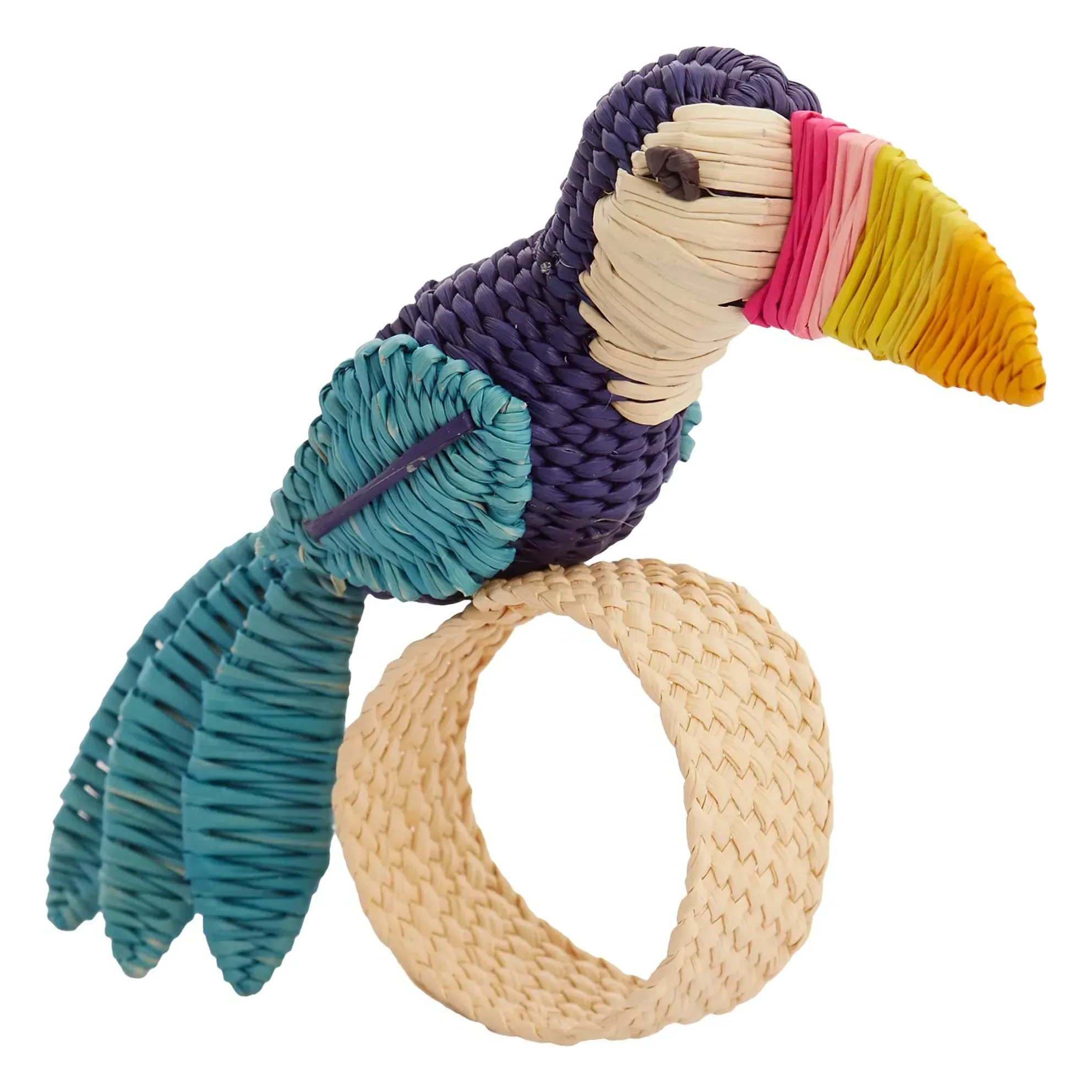 Toucan Toquilla Palm Napkin Ring - Blue product