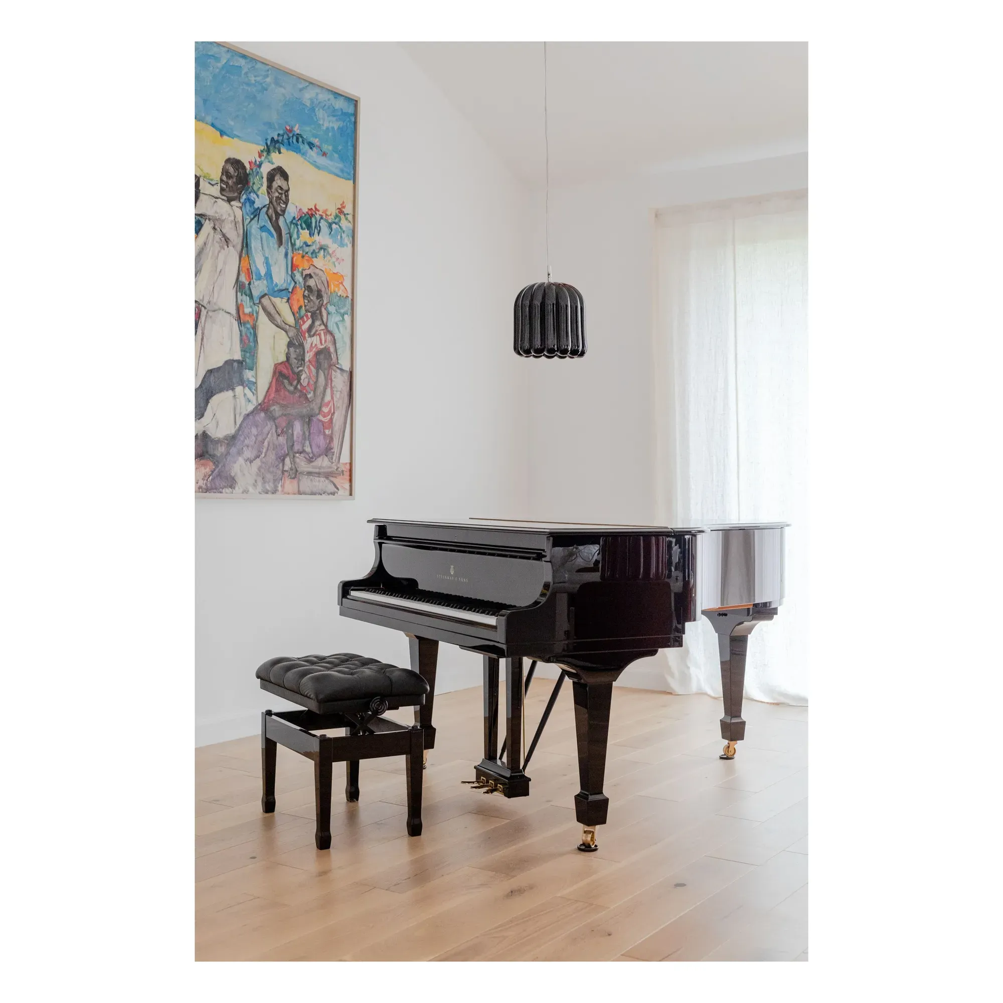 Cannelle Round Pendant Light - Black, Ceramic alternate view