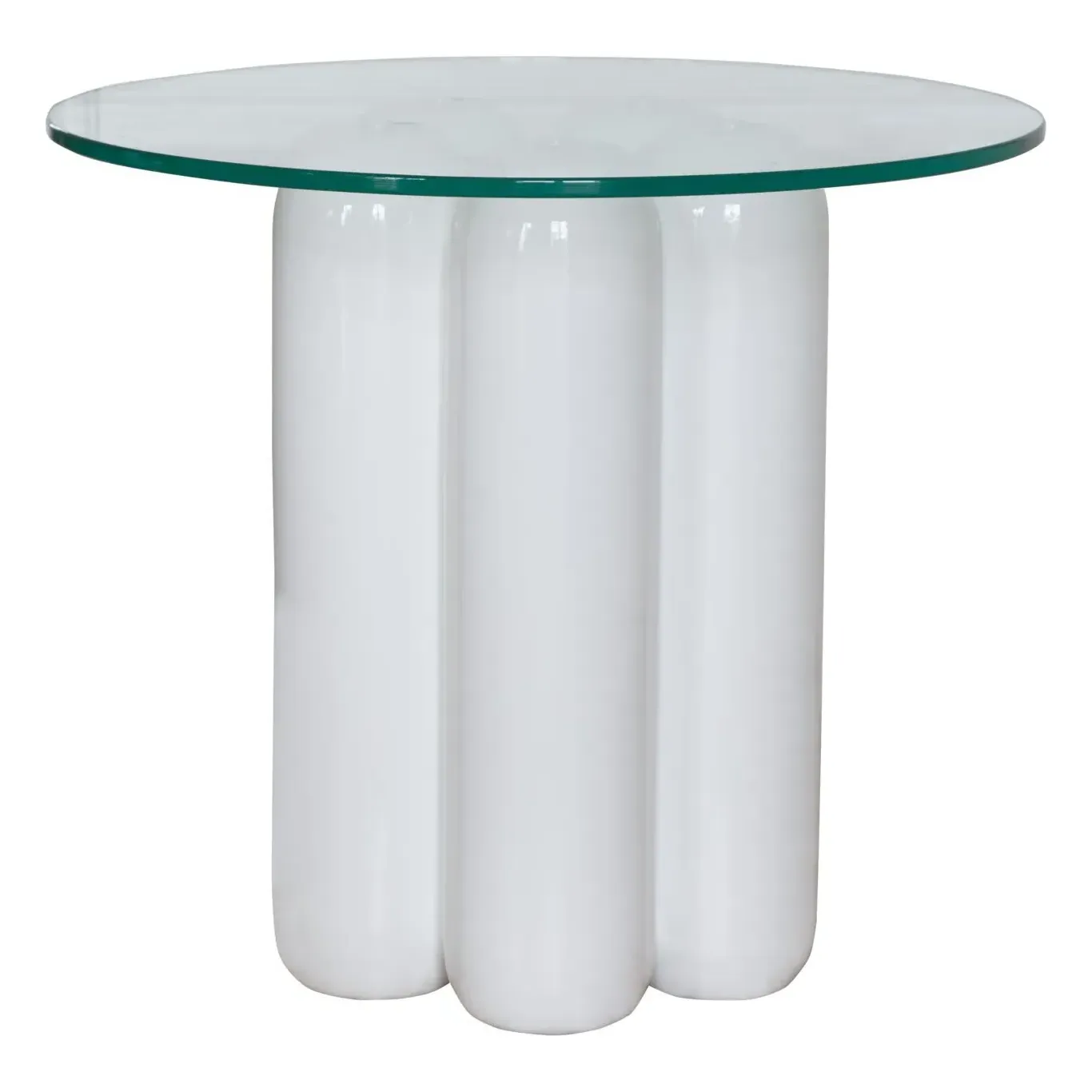 Charlotte Round Side Table - White, Ceramic & Glass product