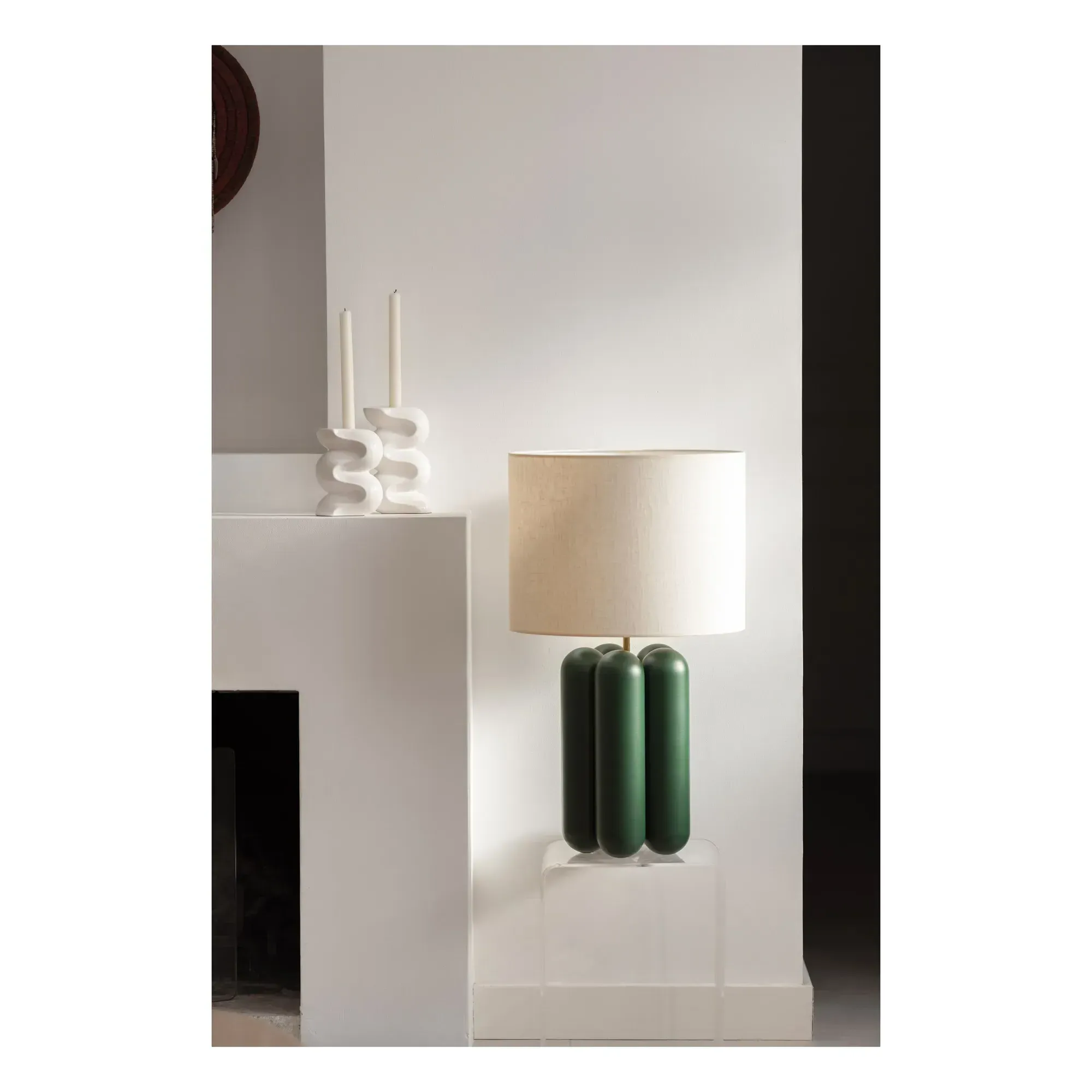 Charlotte Table Lamp - Dark Green, Wood alternate view