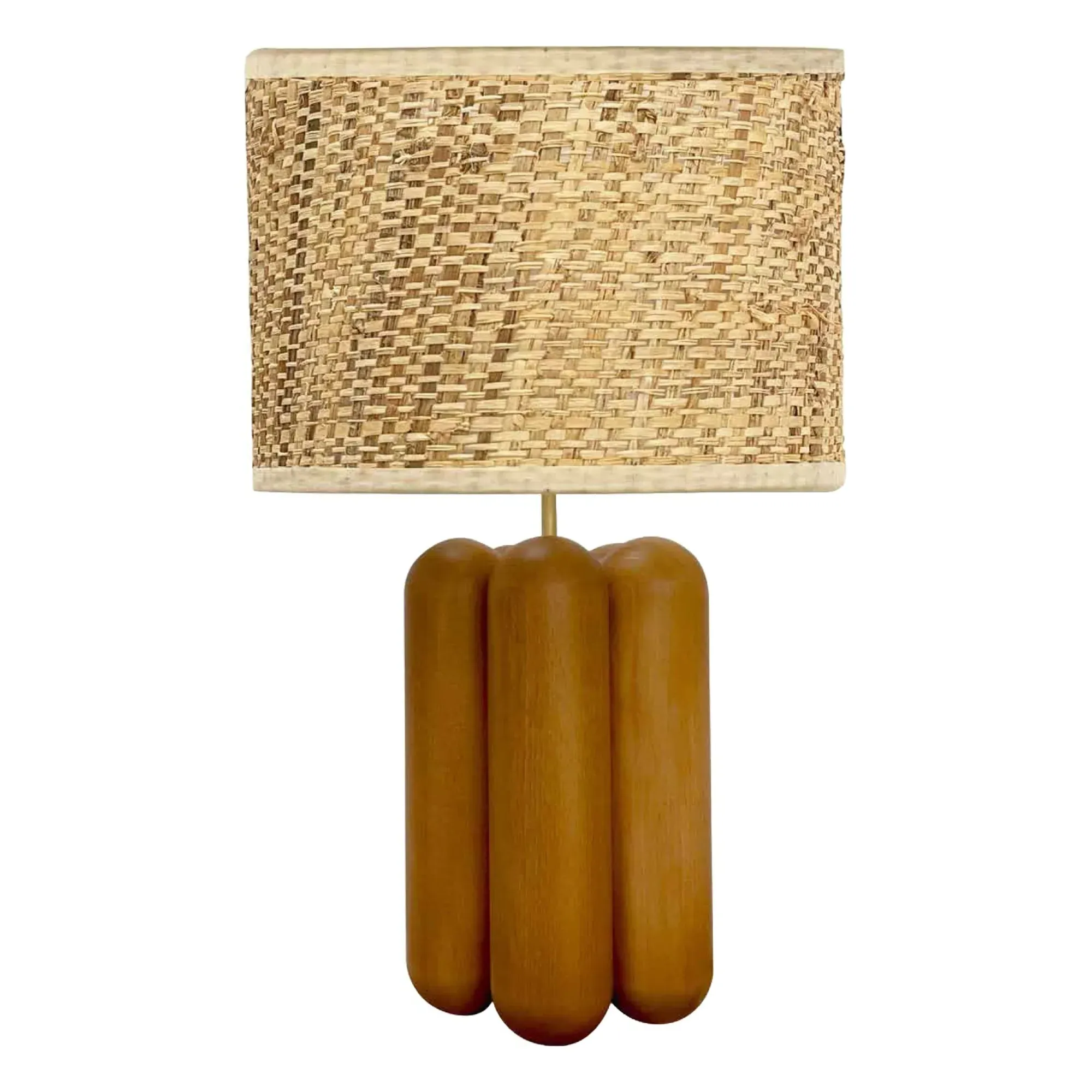 Charlotte Table Lamp with Raffia Shade - Natural, Wood product