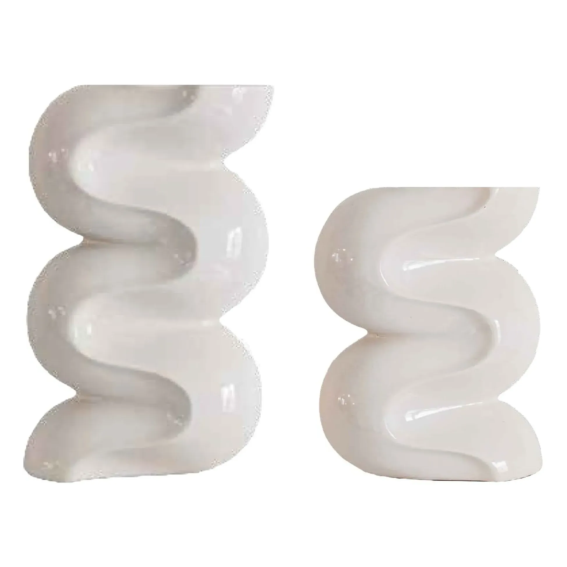 Ganache Set of 2 Candle Holders - Cream, Ceramic product