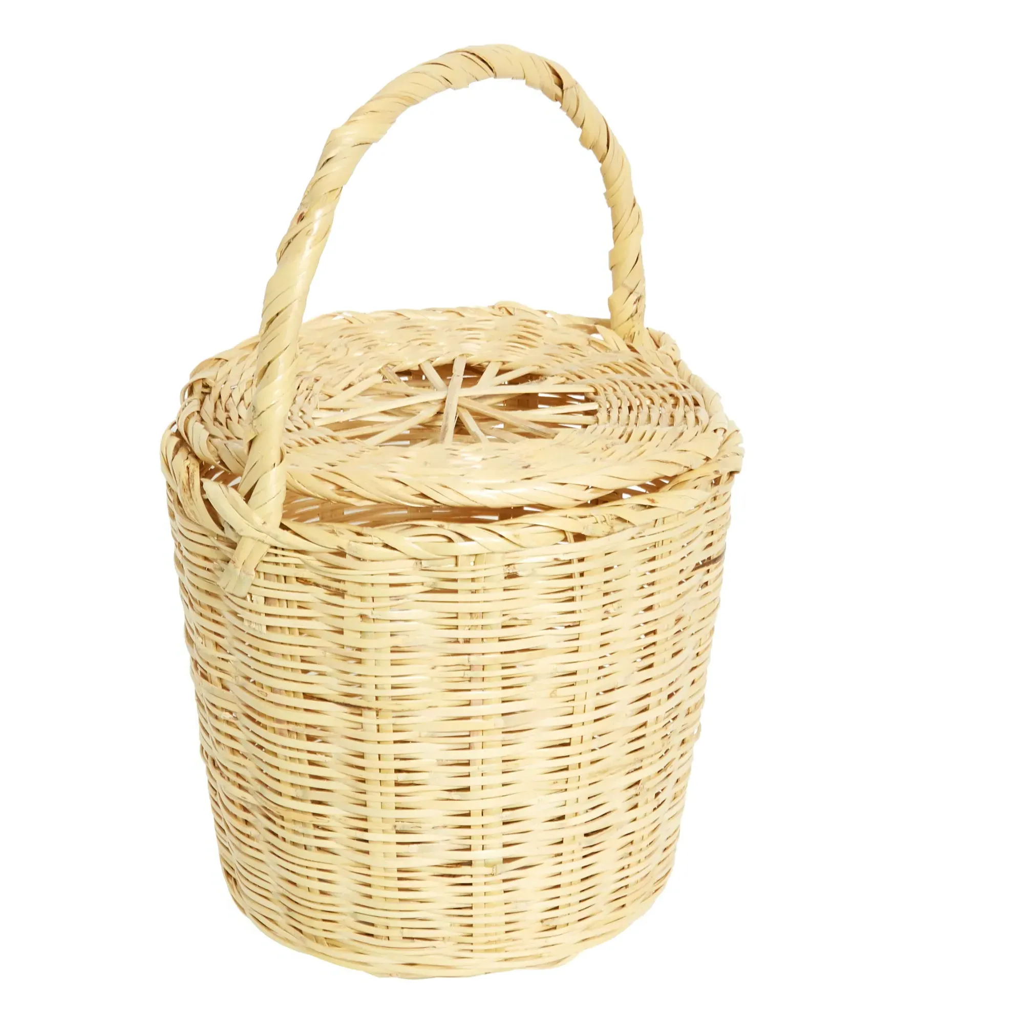 Wicker Basket with Lid and Handle - Natural product