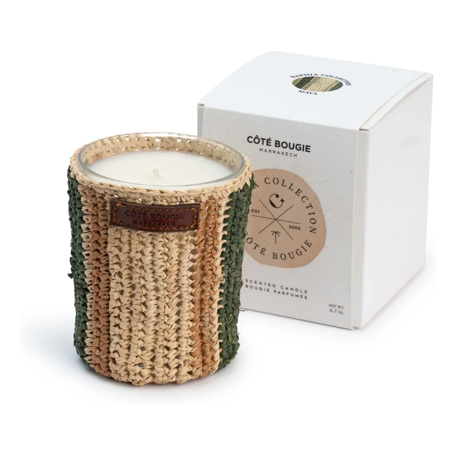Raphia Maya Scented Candle Mint & Tea - Vegetable Wax product
