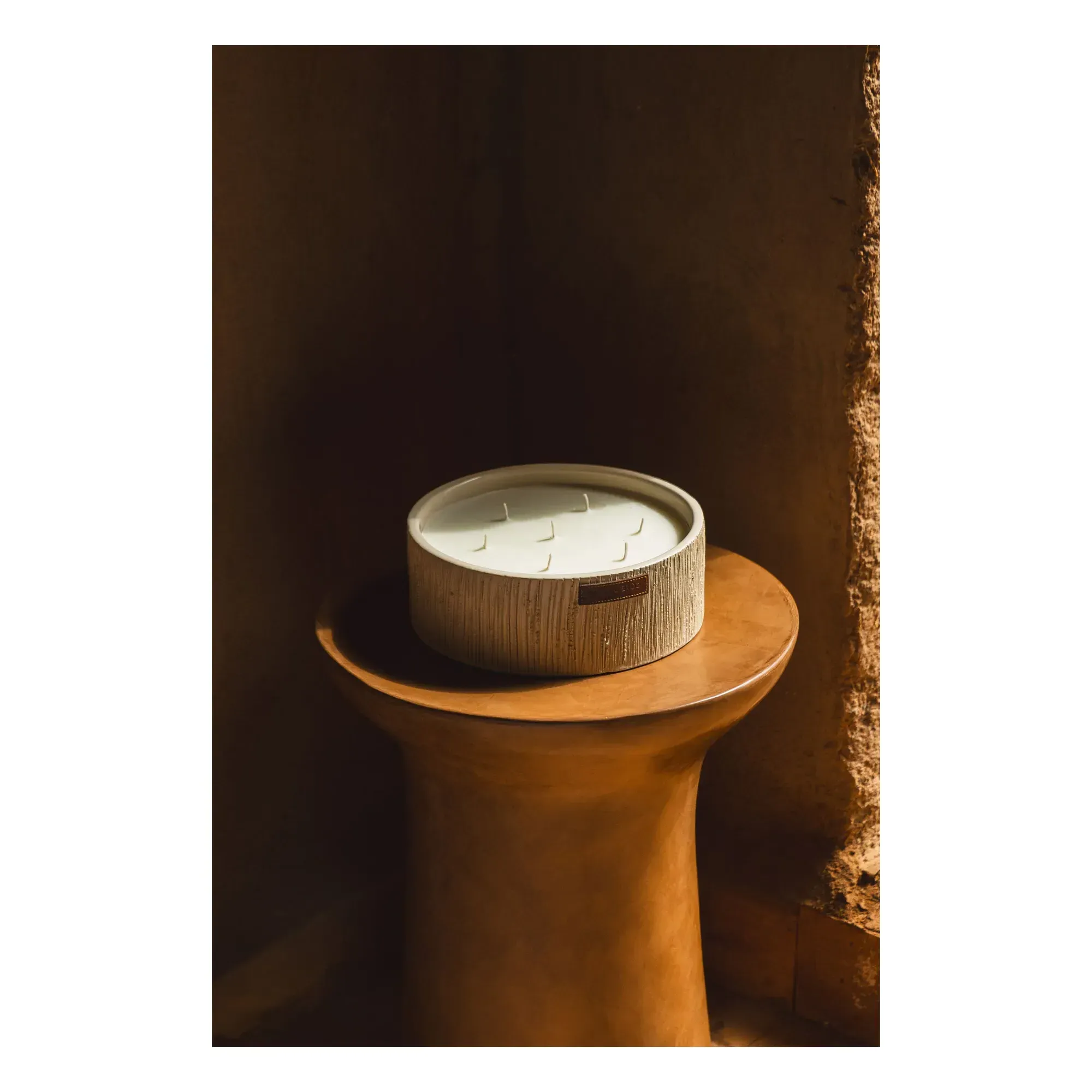 Striated Flat Candle - Dates, Soy Wax alternate view