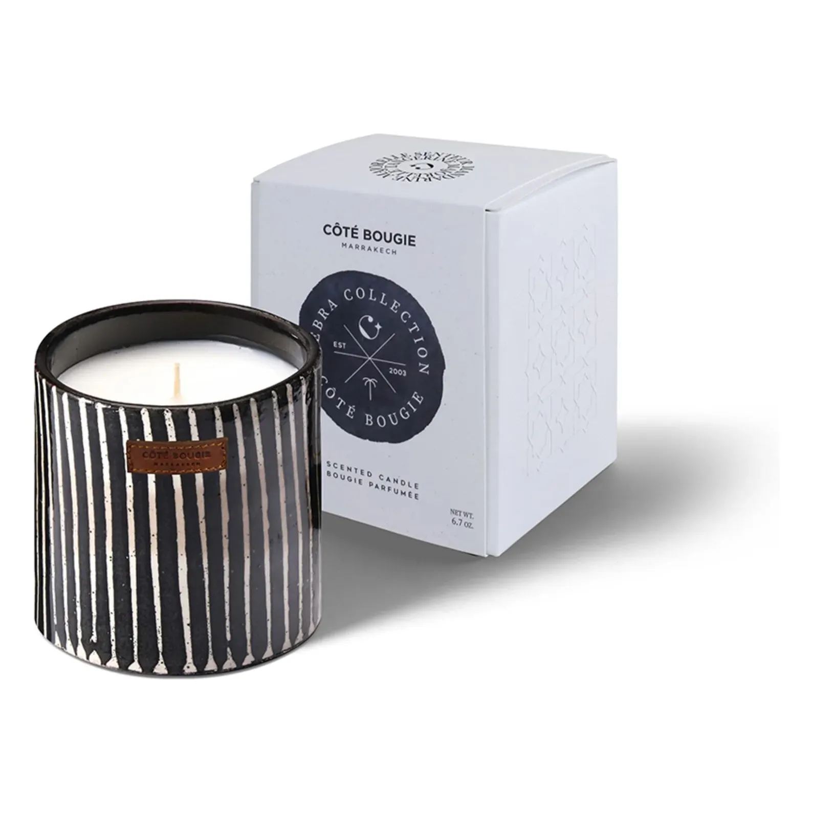 Zèbre Noir Scented Candle Single-Wick - Black, Ceramic product