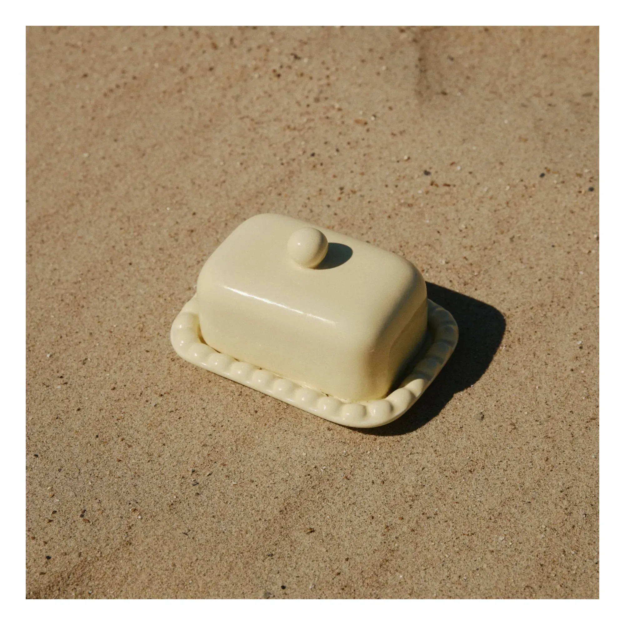 Dakota Butter Dish - Yellow, Earthenware alternate view