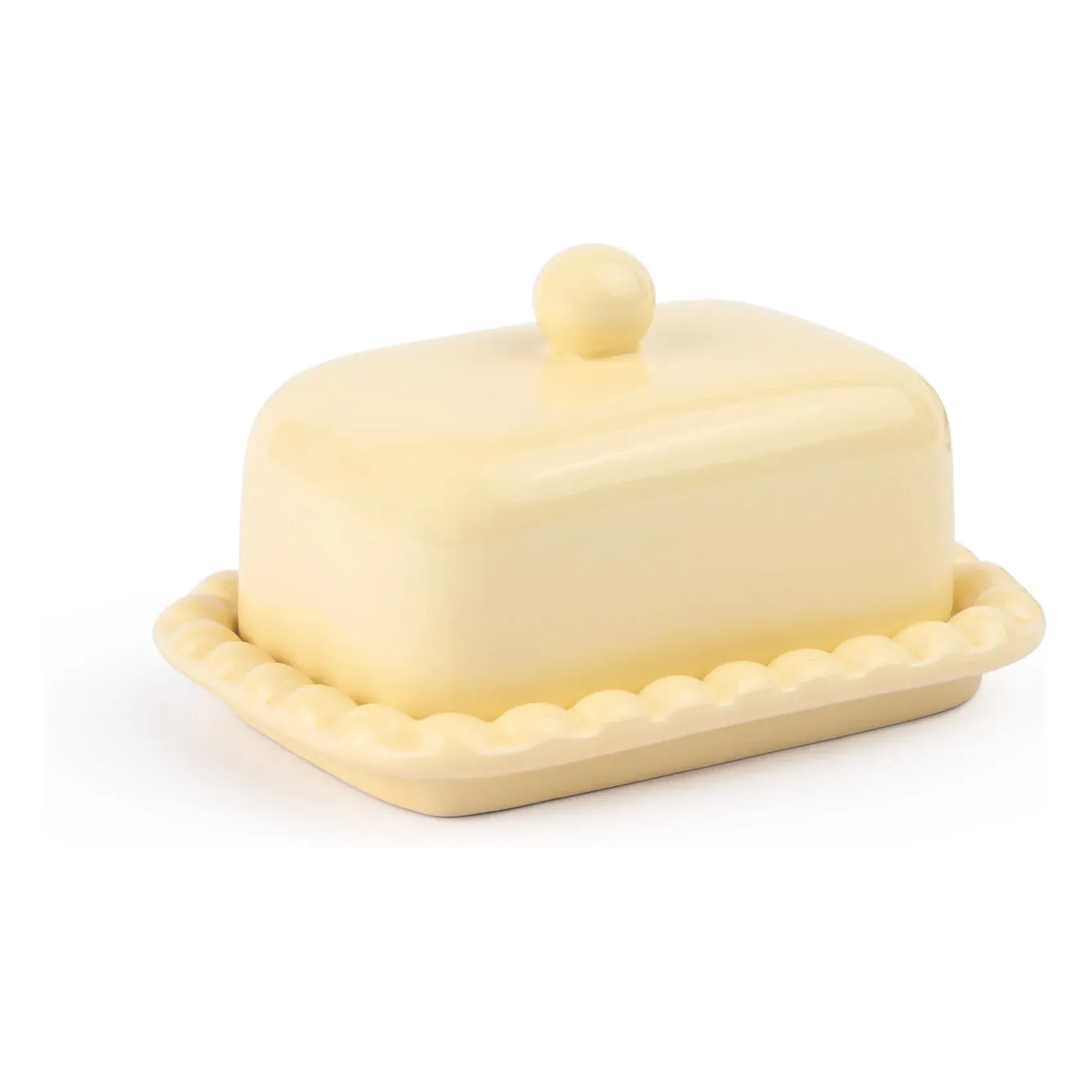 Dakota Butter Dish - Yellow, Earthenware product