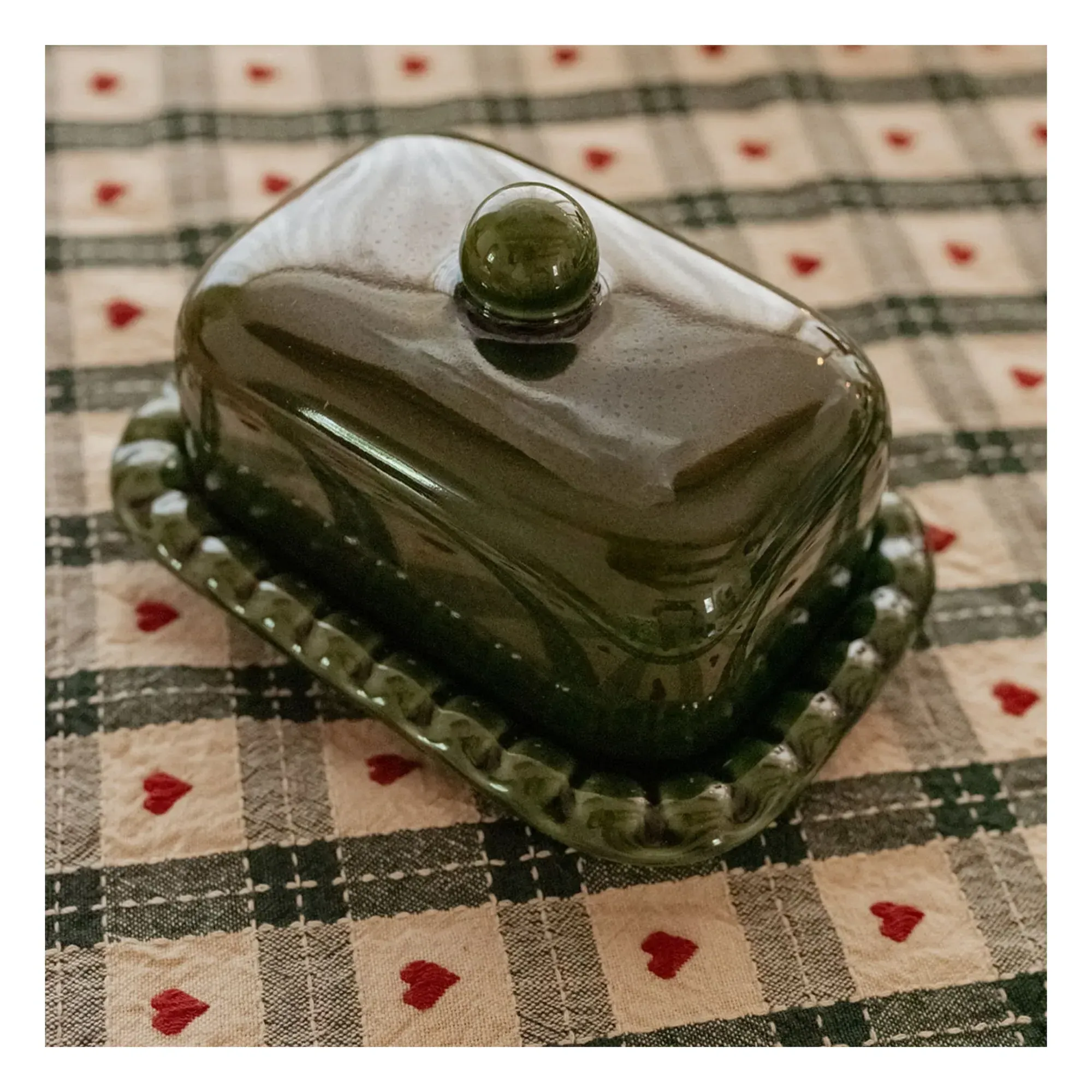 Olaf Butter Dish - Dark Green, Earthenware alternate view