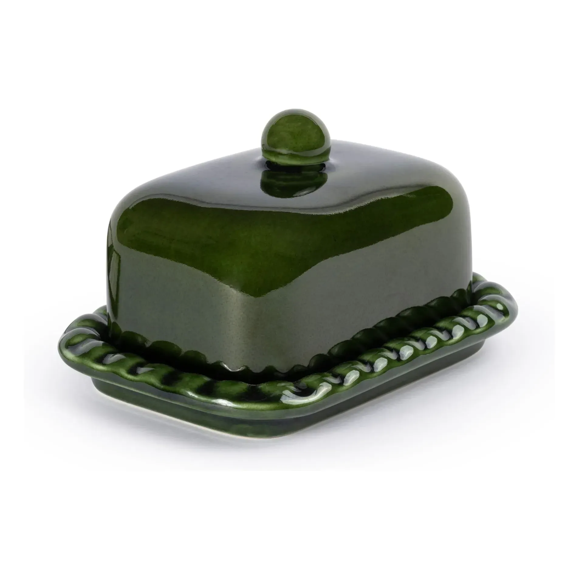 Olaf Butter Dish - Dark Green, Earthenware product