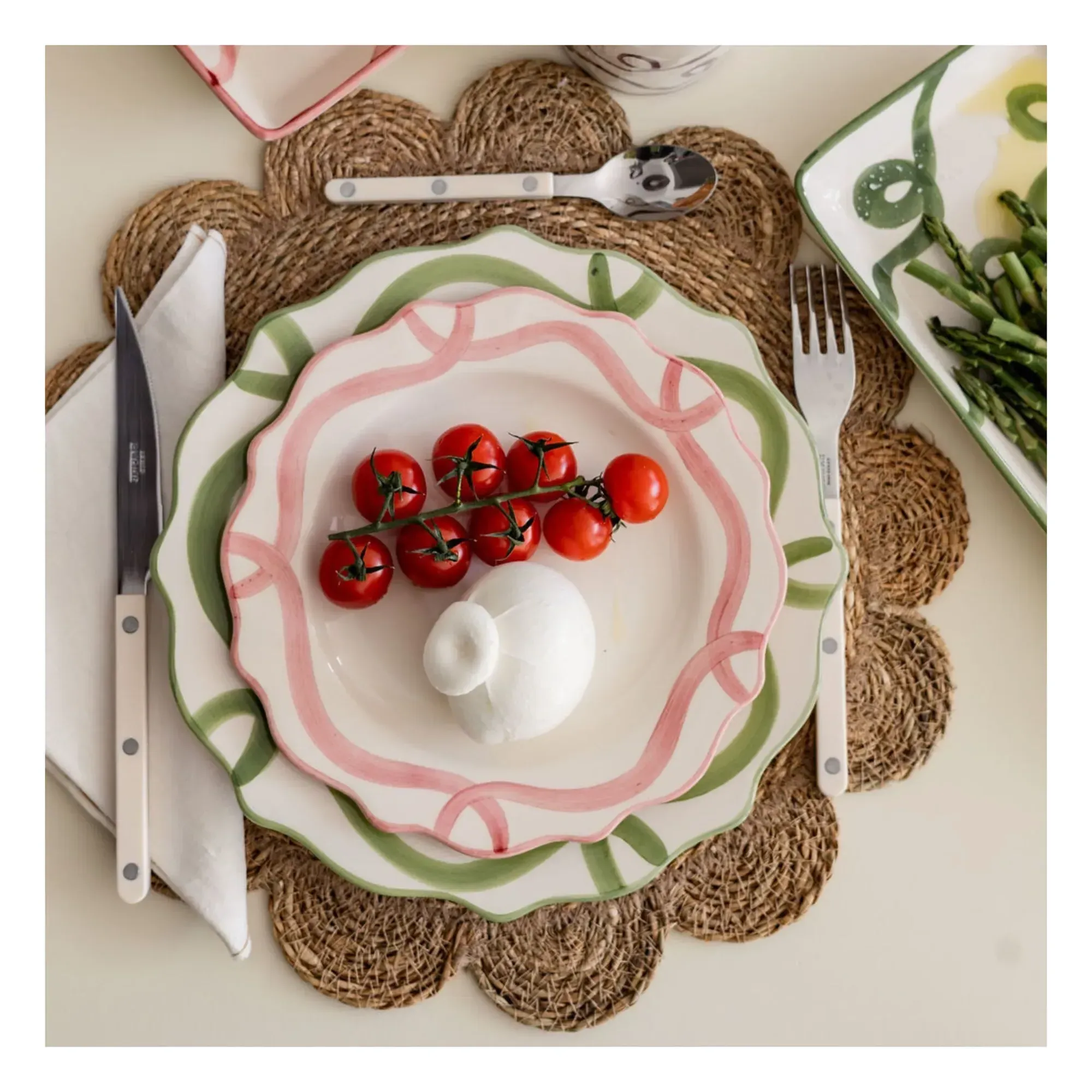 Olaf Hand-Painted Plate - Pink, Earthenware alternate view