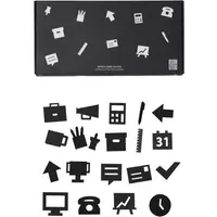 Message Board Desk Icons Set of 20 - Black, ABS alternate view