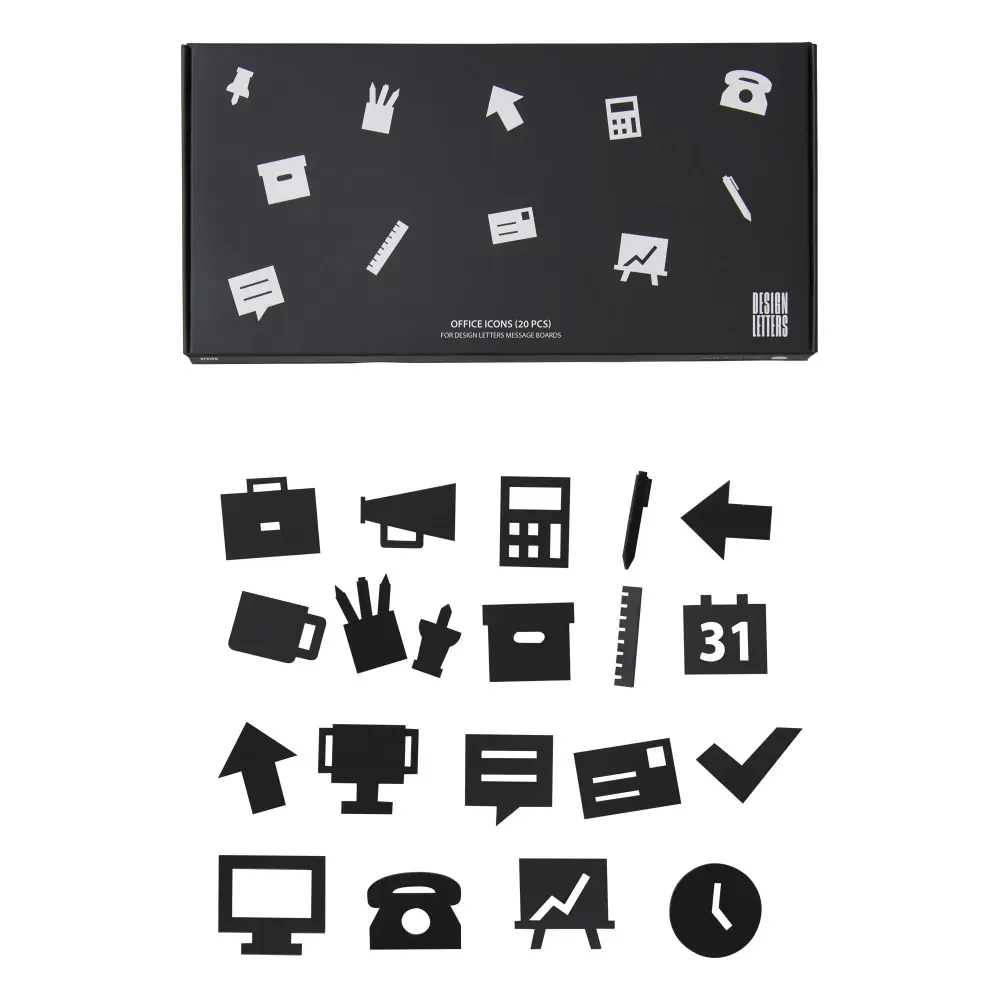Message Board Desk Icons Set of 20 - Black, ABS product