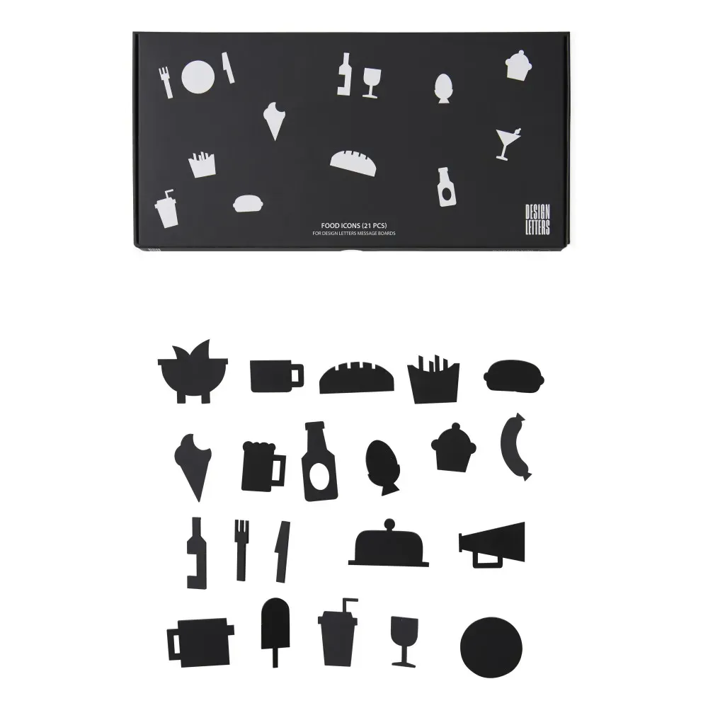 Message Board Food Icons Set of 21 - Black, ABS product