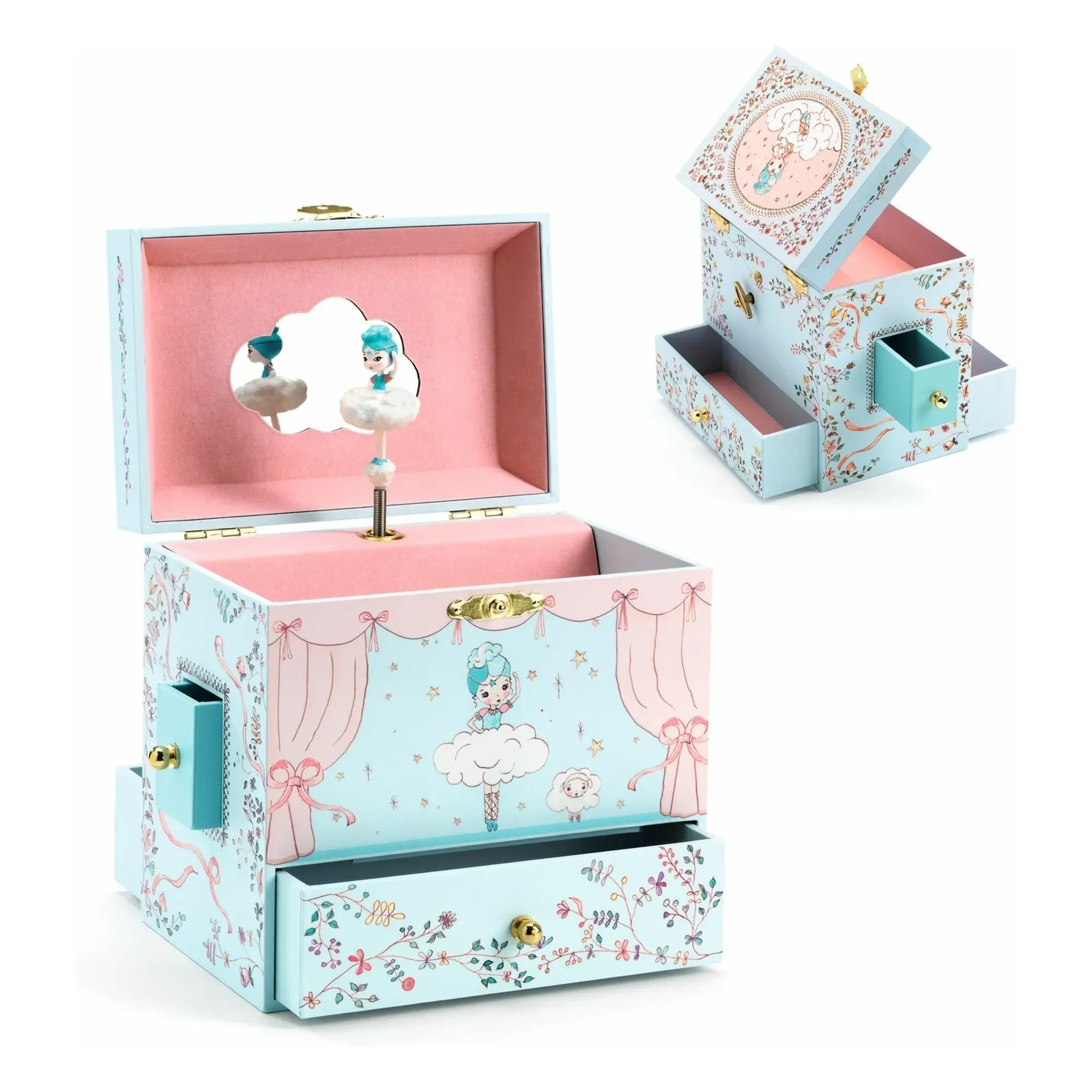 Djeco Ballerina Music Jewelry Box - Light Blue product