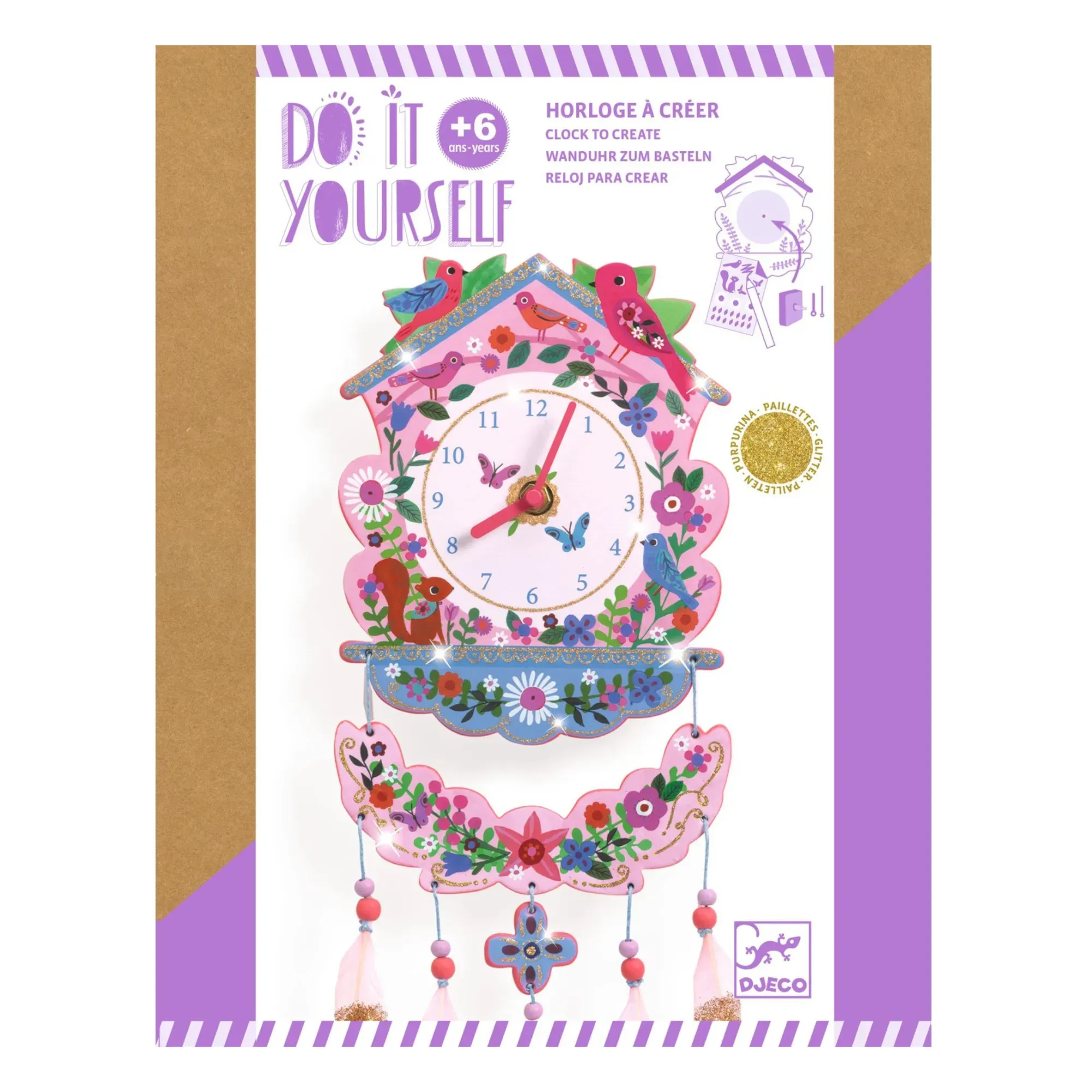 Djeco DIY Cuckoo Clock Kit - Multicoloured, Cardboard product