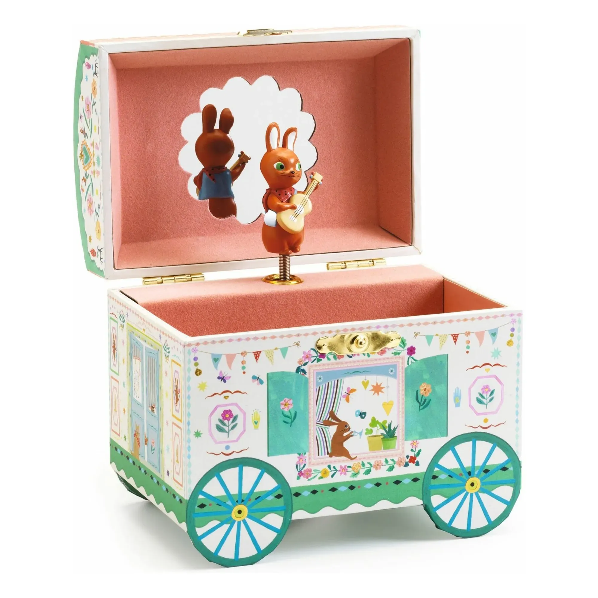 Djeco Enchanted Wagon Jewellery Music Box - Dusty Pink product