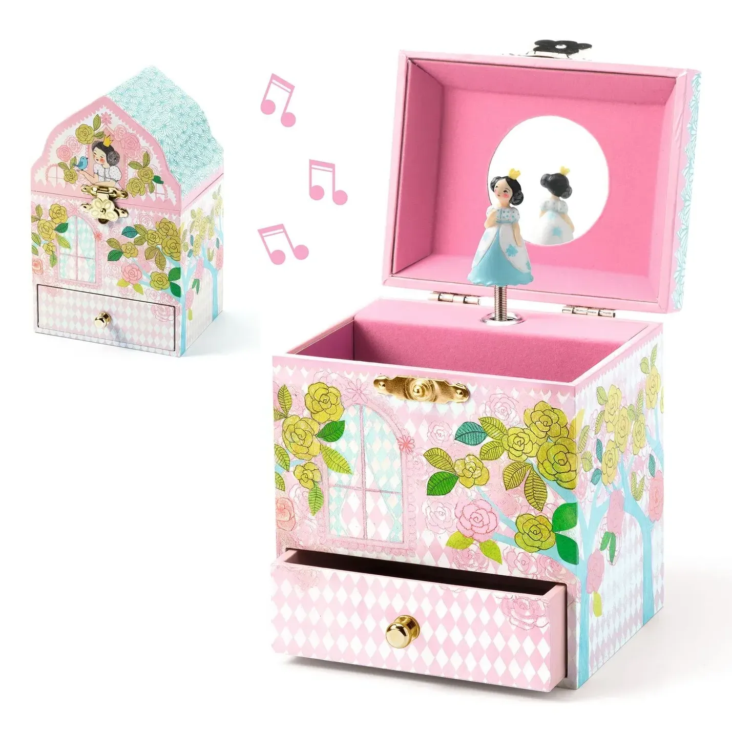 Enchanted Palace Castle-Shaped Music Box with Drawer - Pink alternate view