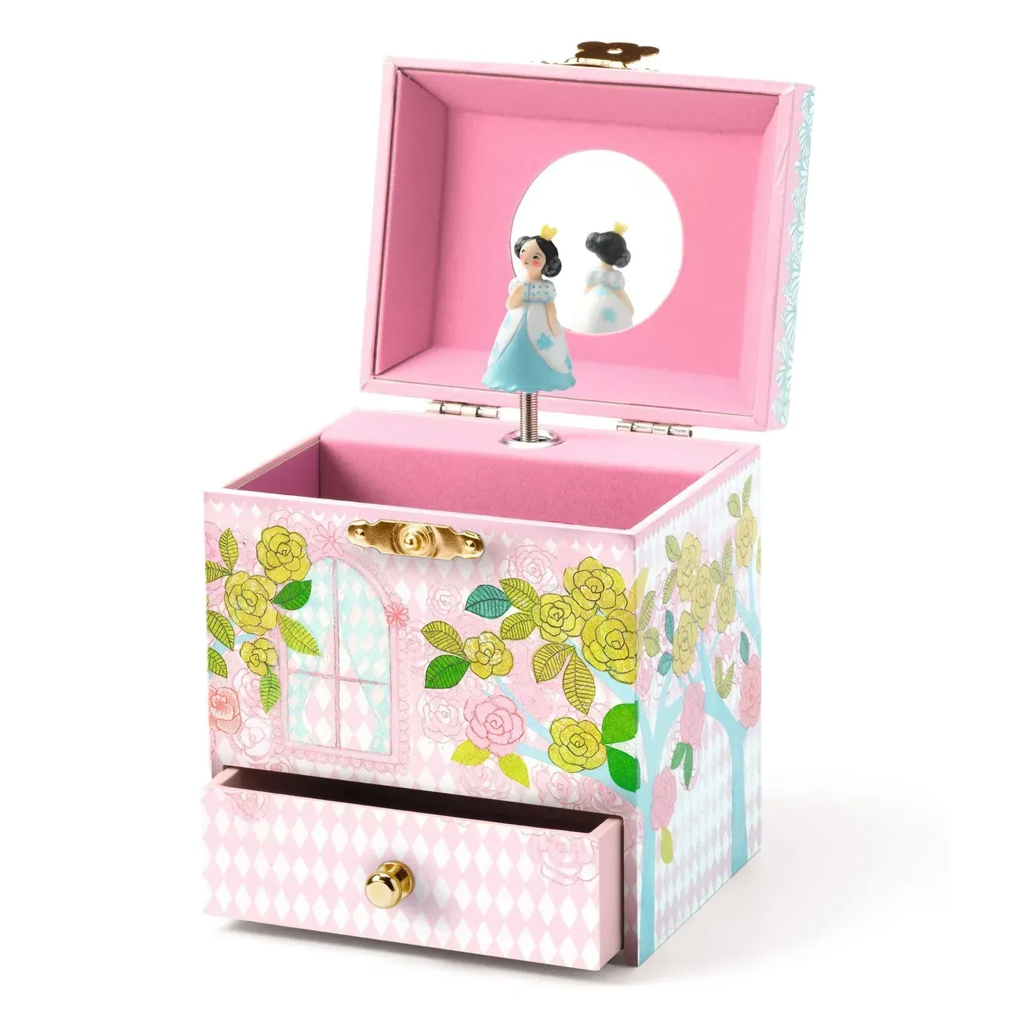 Enchanted Palace Castle-Shaped Music Box with Drawer - Pink product