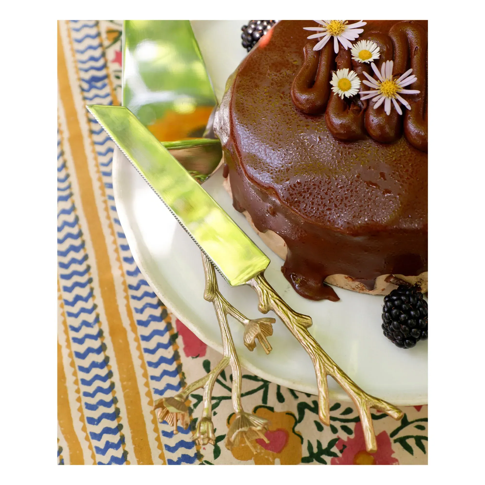 Ava Blossom Dessert Cutlery Set of 2 - Gold, Brass alternate view