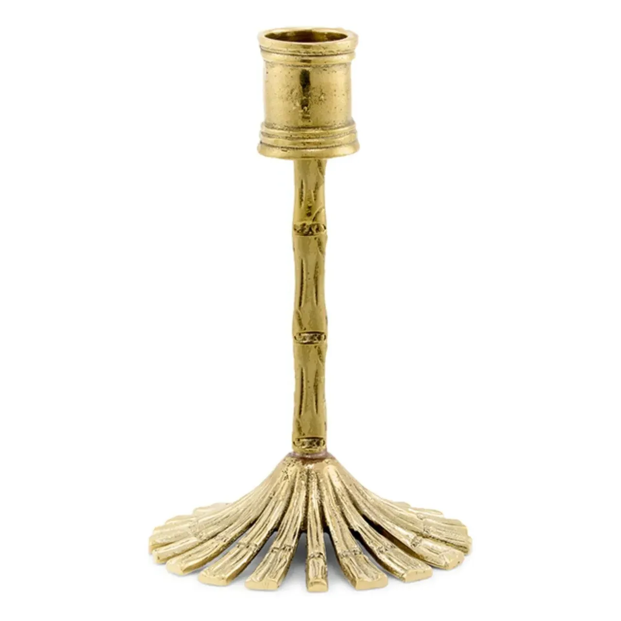 Bamboo Candleholder Small - Gold, Recycled Brass product