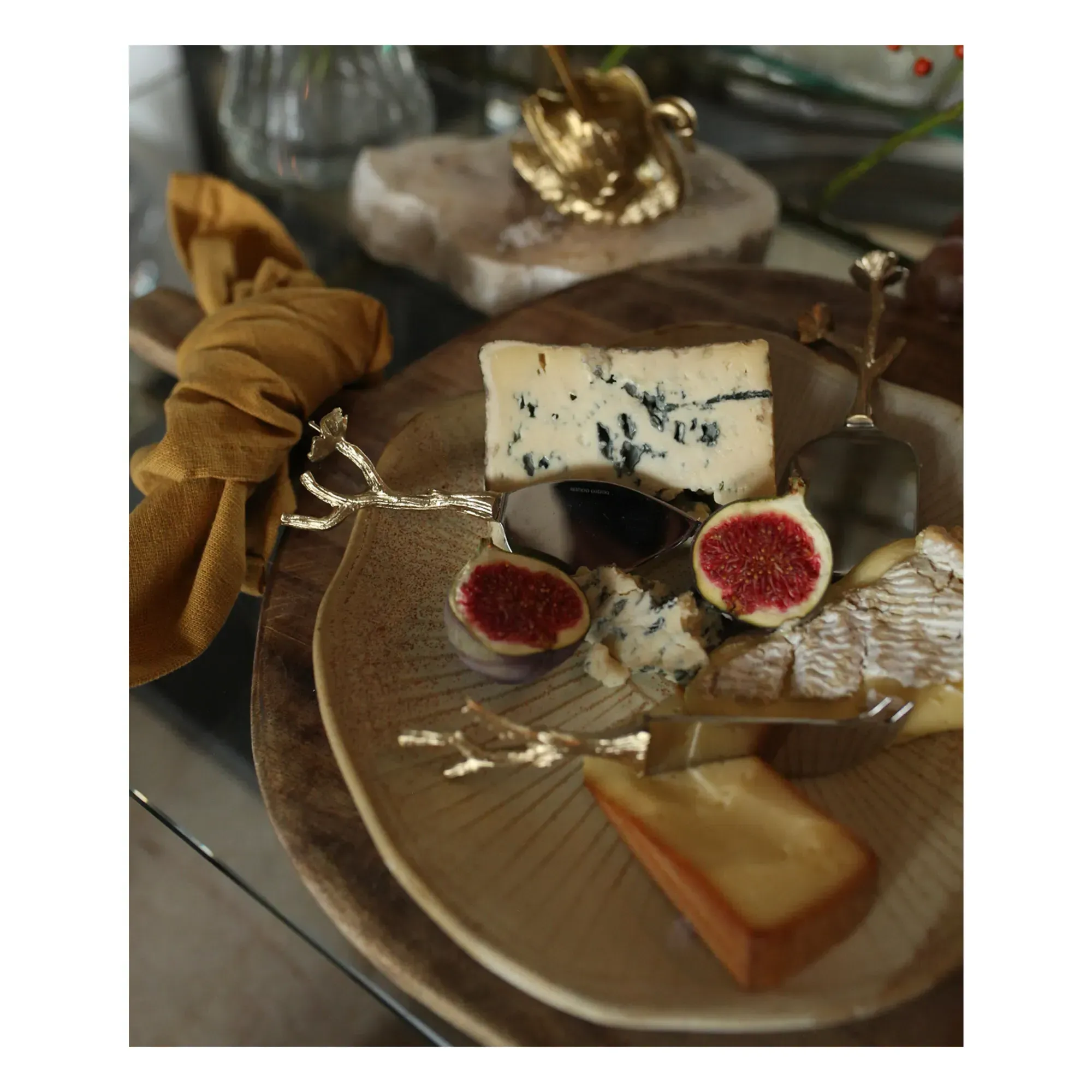 Cheese Knives Set of 3 - Golden Brown, Brass alternate view