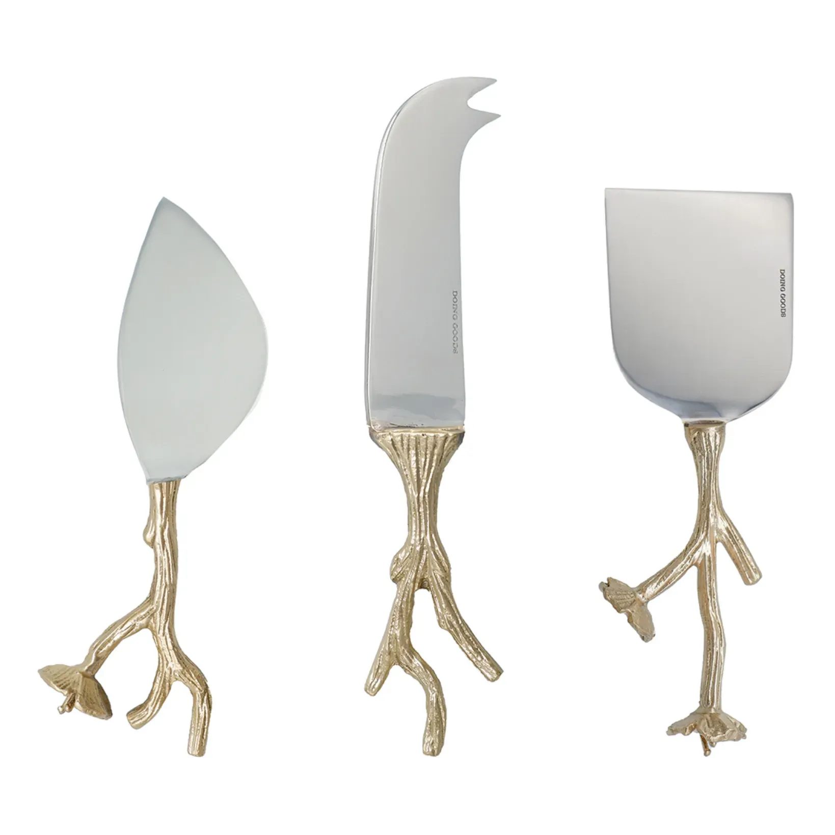 Cheese Knives Set of 3 - Golden Brown, Stainless Steel product