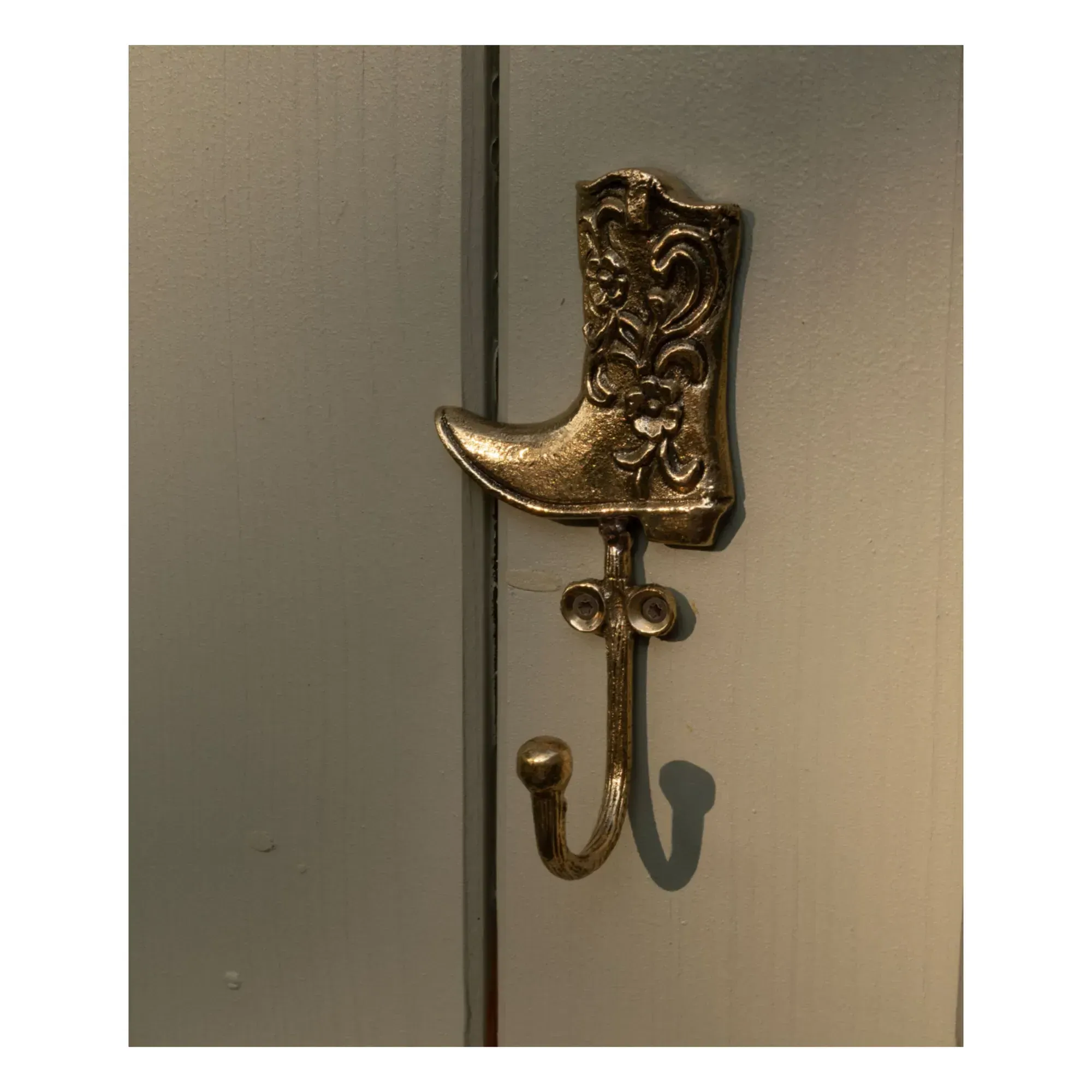 Dallas Cowboy Boot Coat Hook - Gold, Brass alternate view