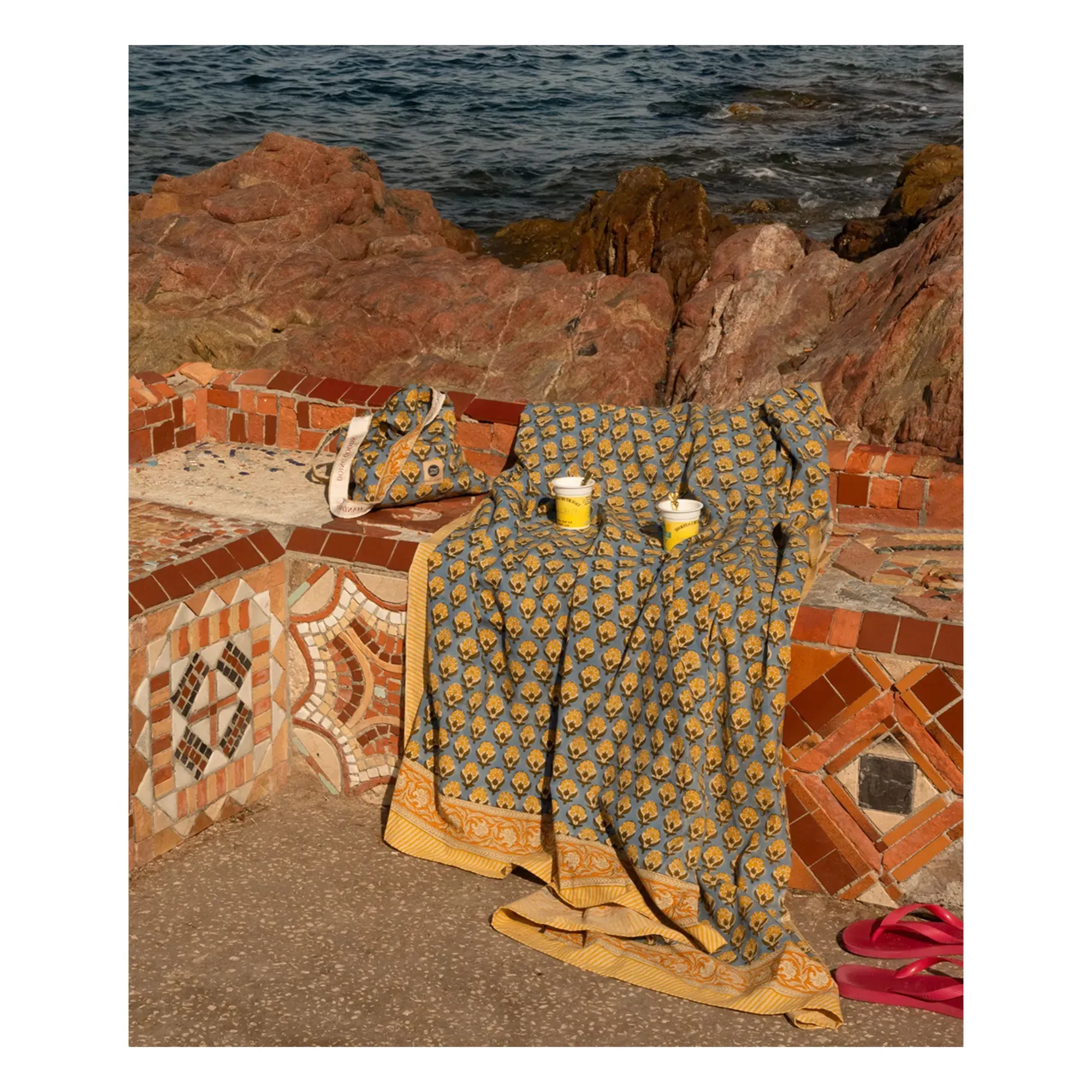 Emma Floral Tablecloth - Ochre, Cotton alternate view