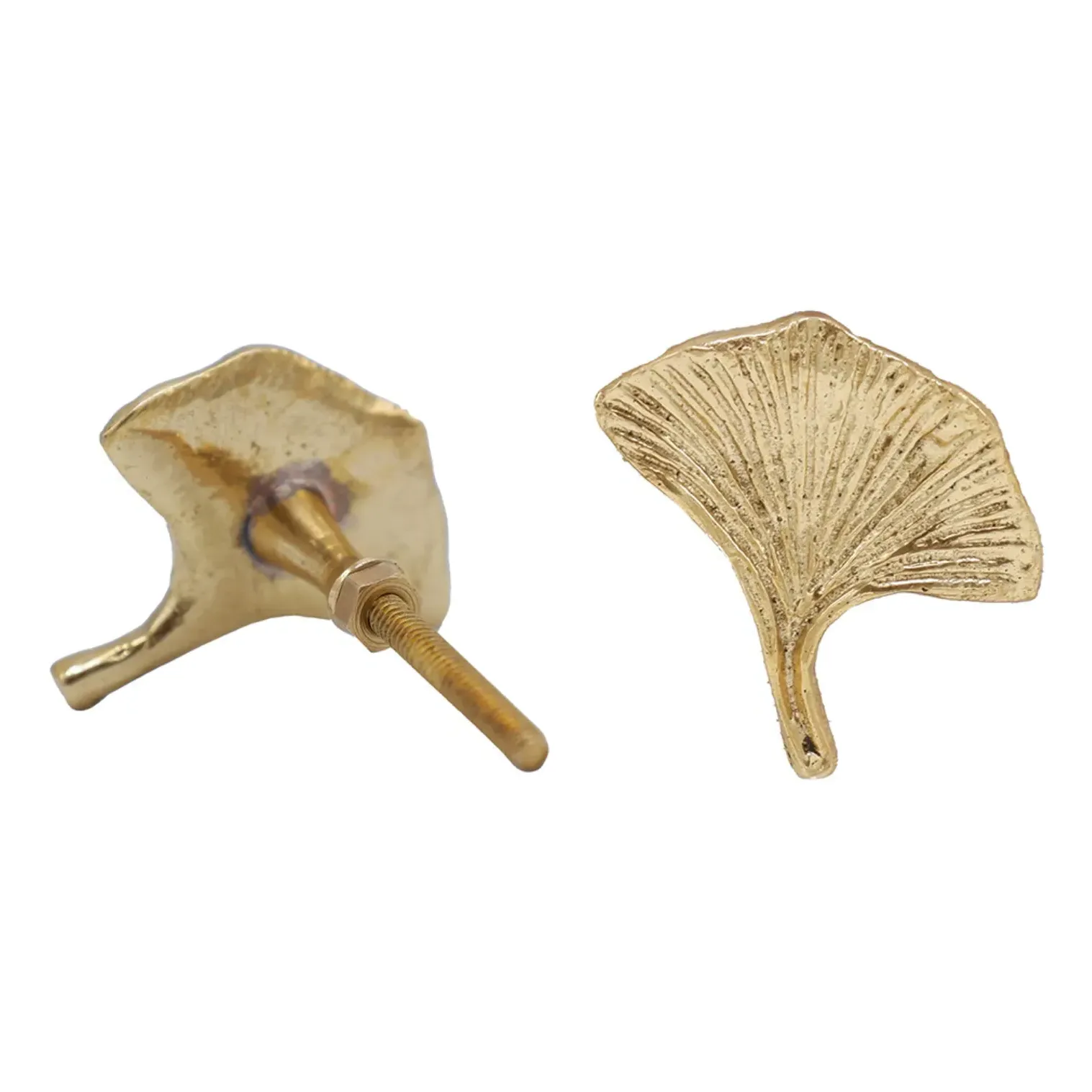 Ginko Door Handle - Golden Brown, Recycled Brass product