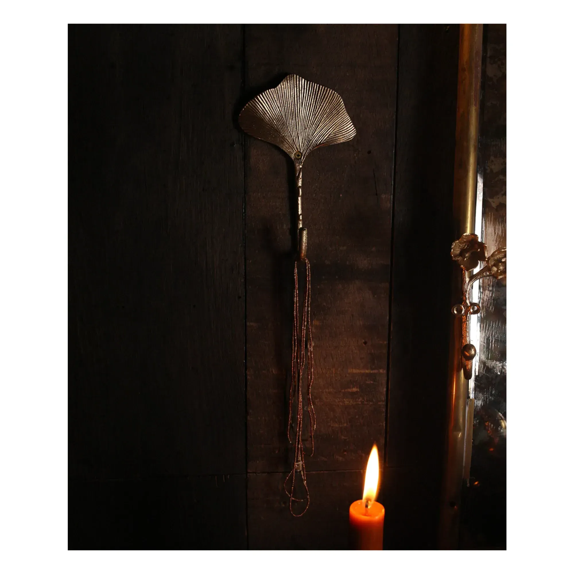 Ginko Wall Coat Hook - Golden Brown, Recycled Brass alternate view