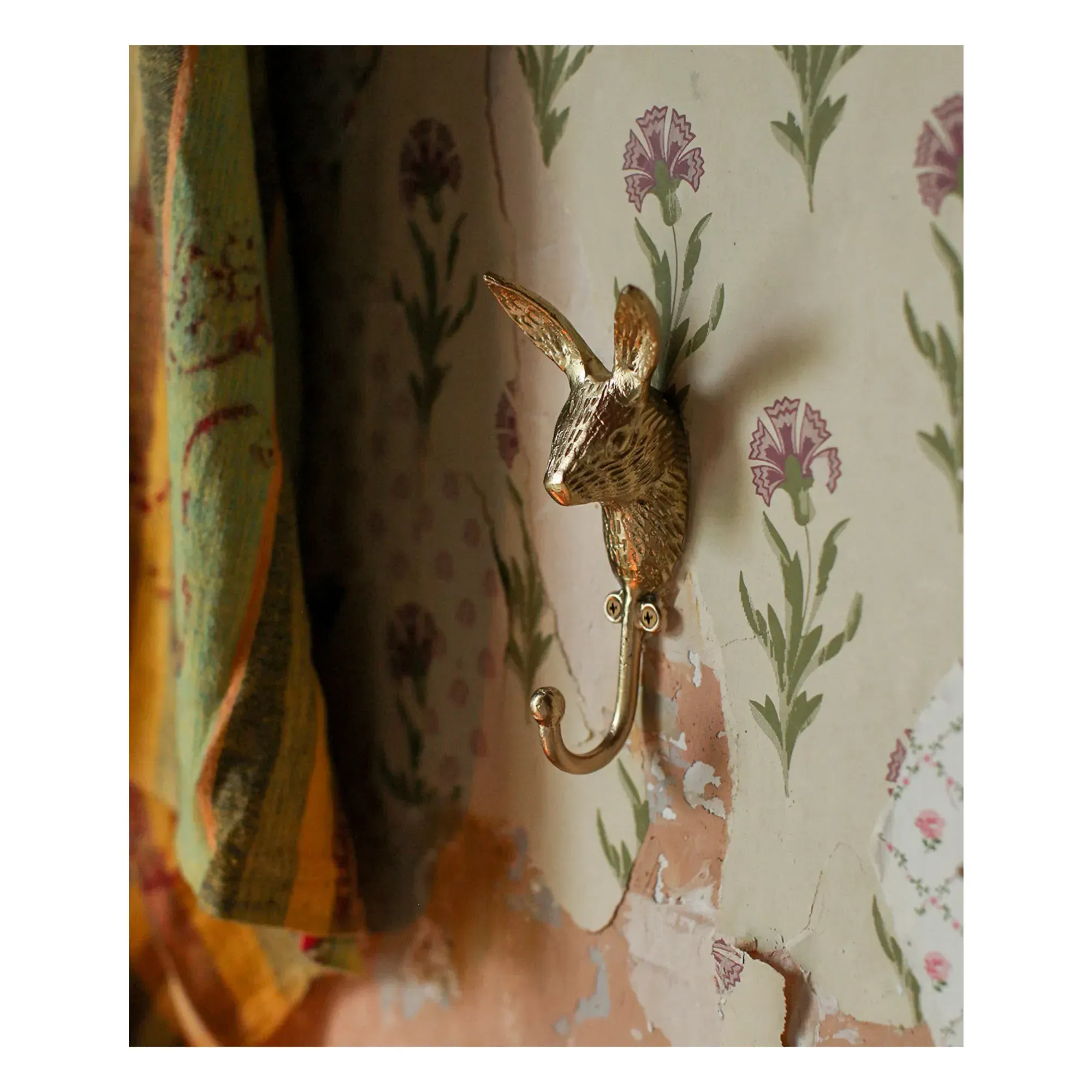 Harri Hare Coat Hook - Yellow, Brass alternate view