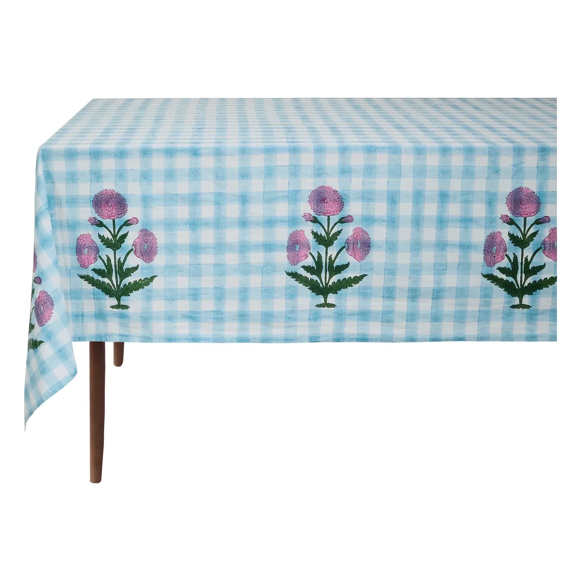 Iris Gingham Tablecloth - Blue, Organic Cotton product