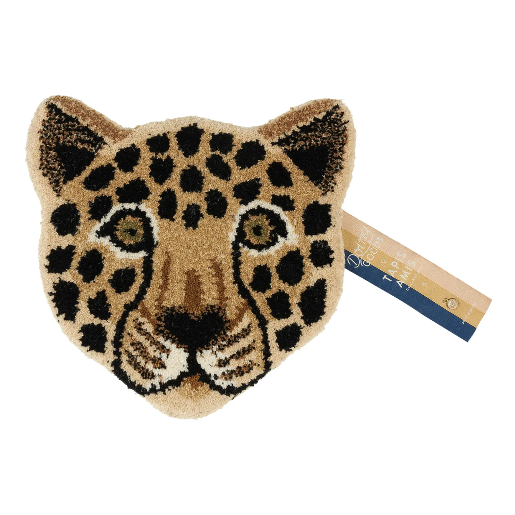 Leopard Head Wall & Floor Decoration - Brown, Wool product