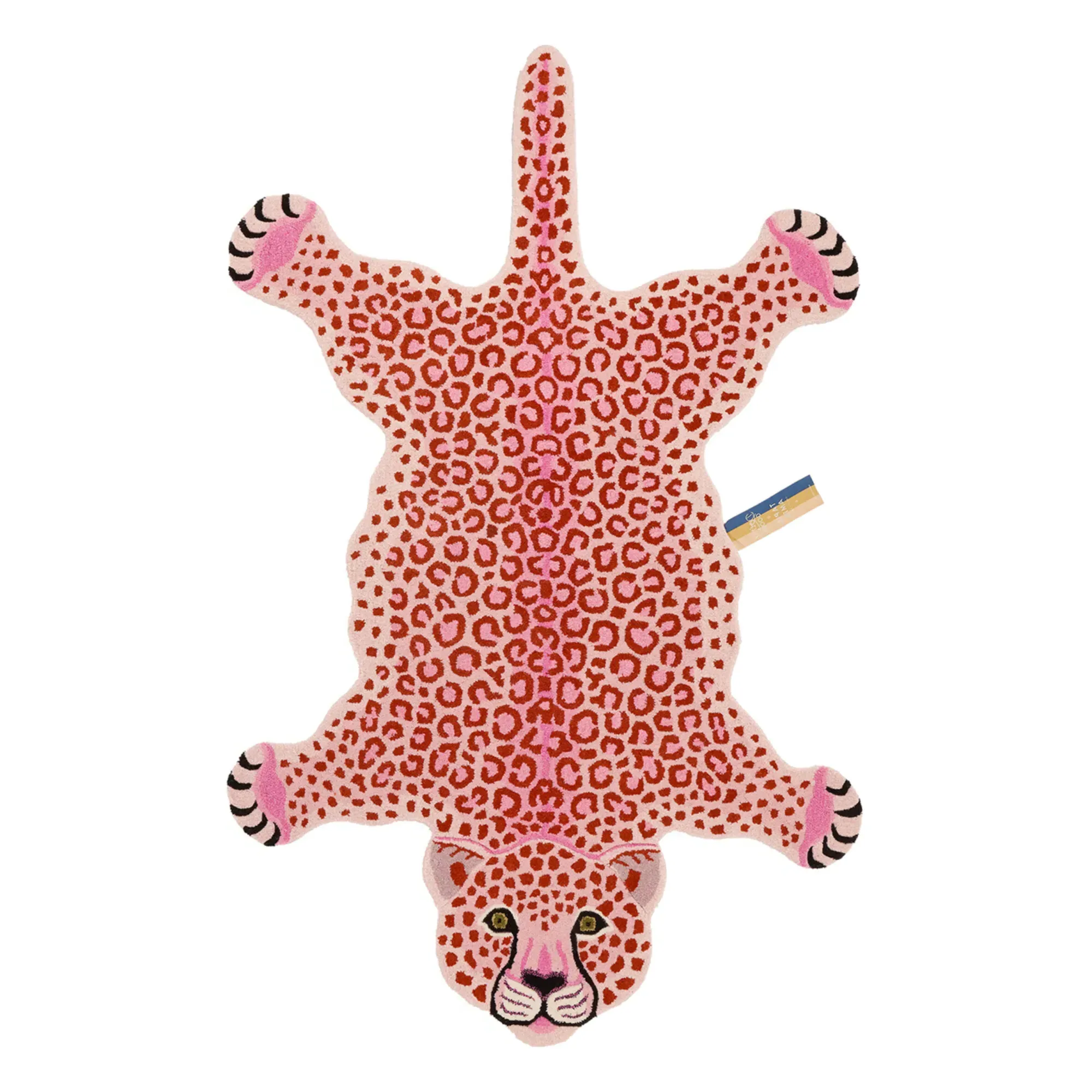 Leopard Print Rug - Pink, Wool product