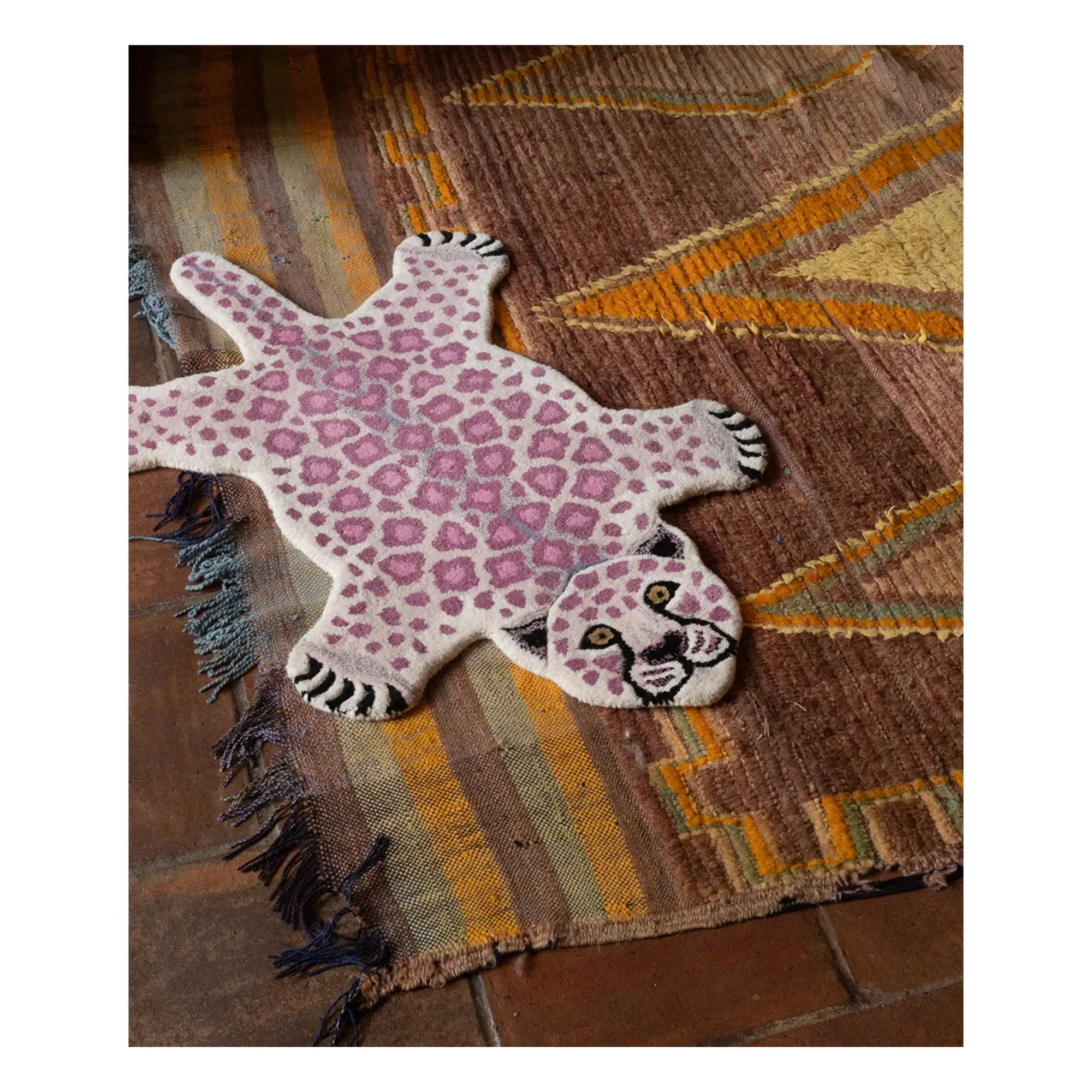 Lilly Leopard Small Rug - Lilac, Wool alternate view