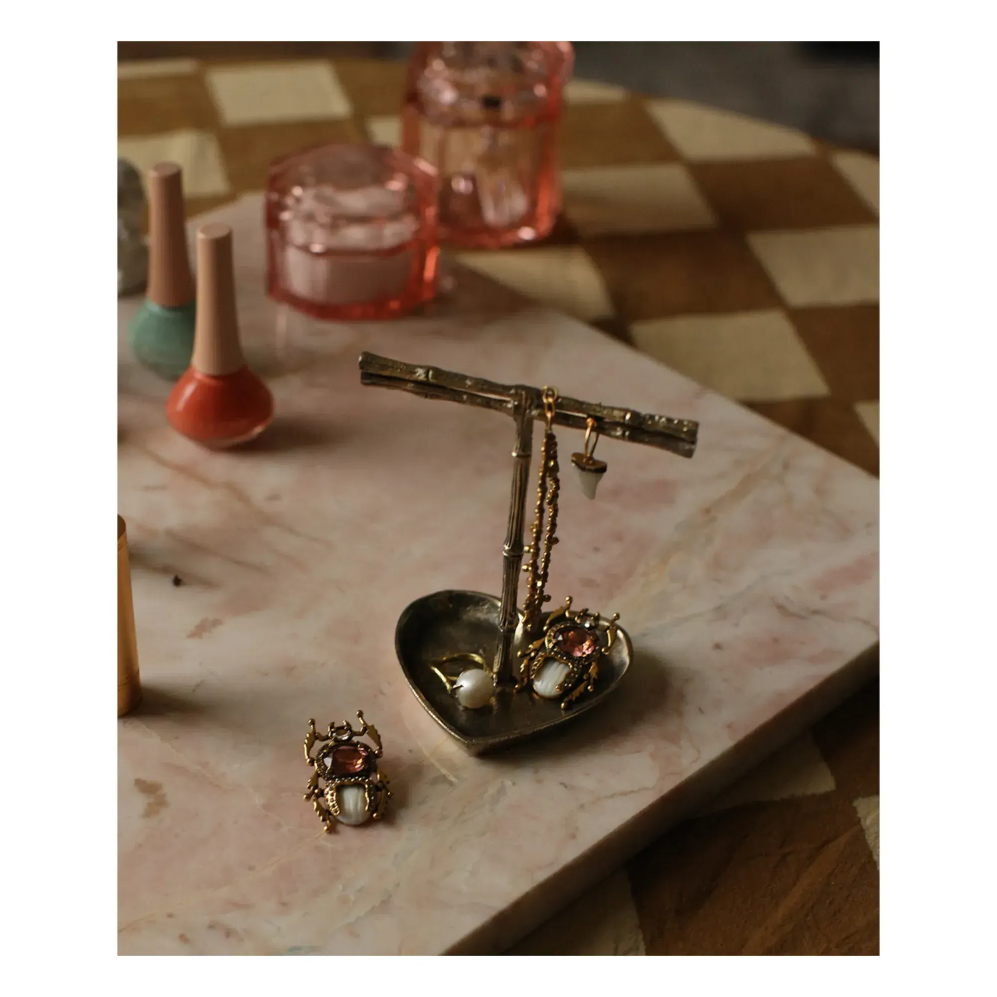 Lolita Bamboo Jewelry Holder - Golden Brown, Recycled Brass alternate view