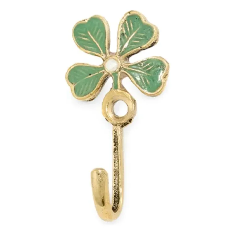Lucky Clover Coat Hook - Gold, Recycled Brass product
